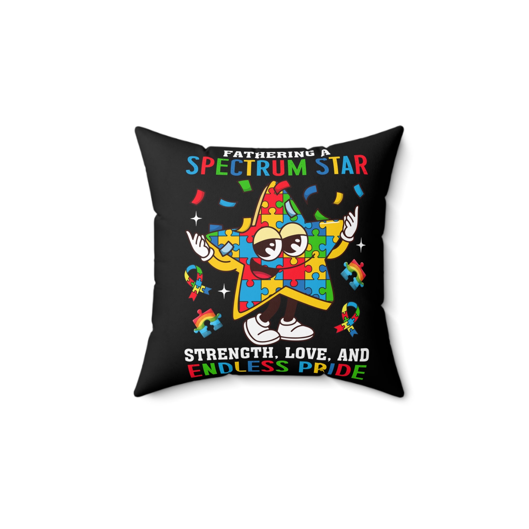 Austim Spectrum Star Spun Polyester Square Pillow