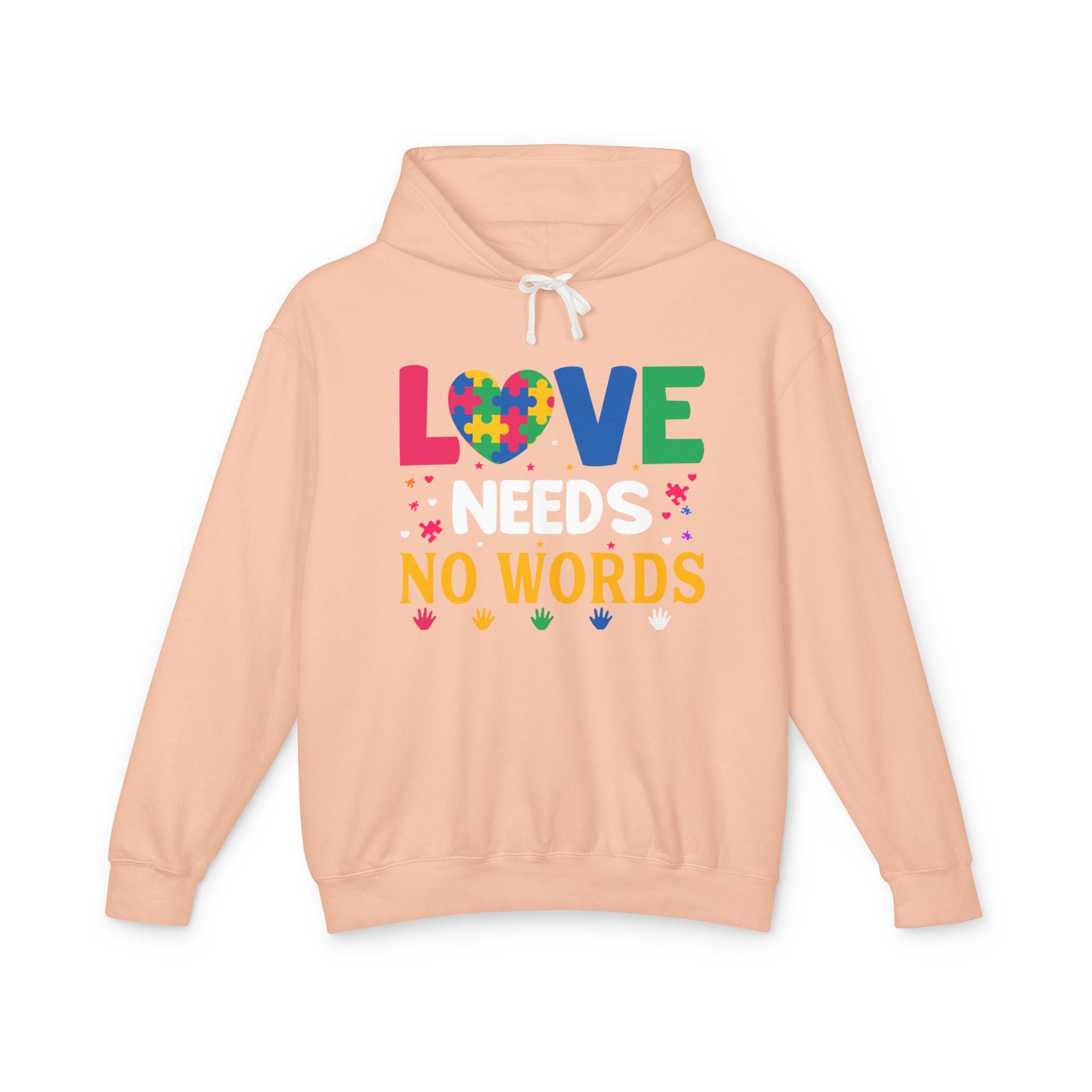 Love Needs No Words, Autism Awareness Adult Hoodie