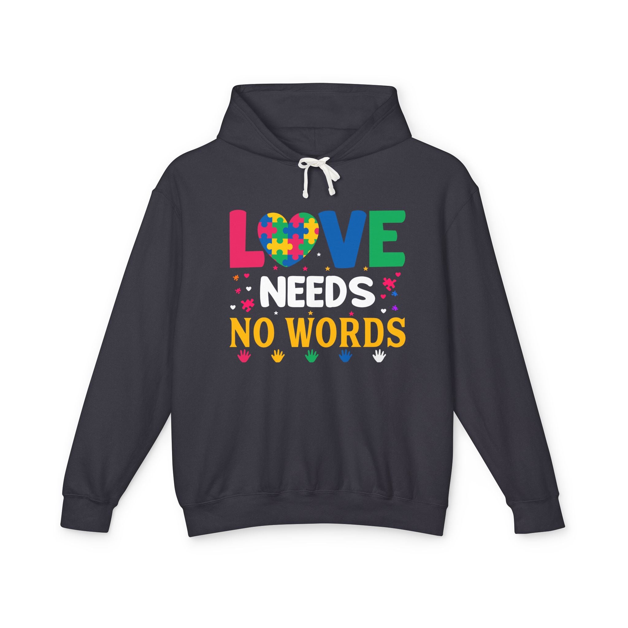 Love Needs No Words, Autism Awareness Adult Hoodie