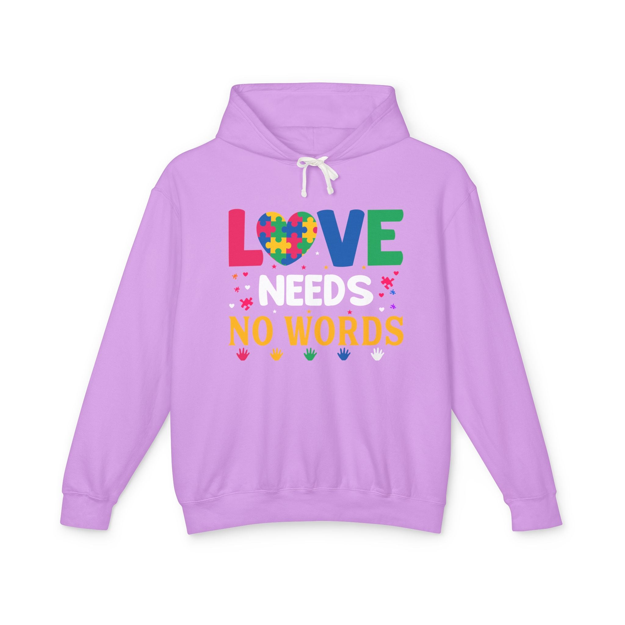 Love Needs No Words, Autism Awareness Adult Hoodie