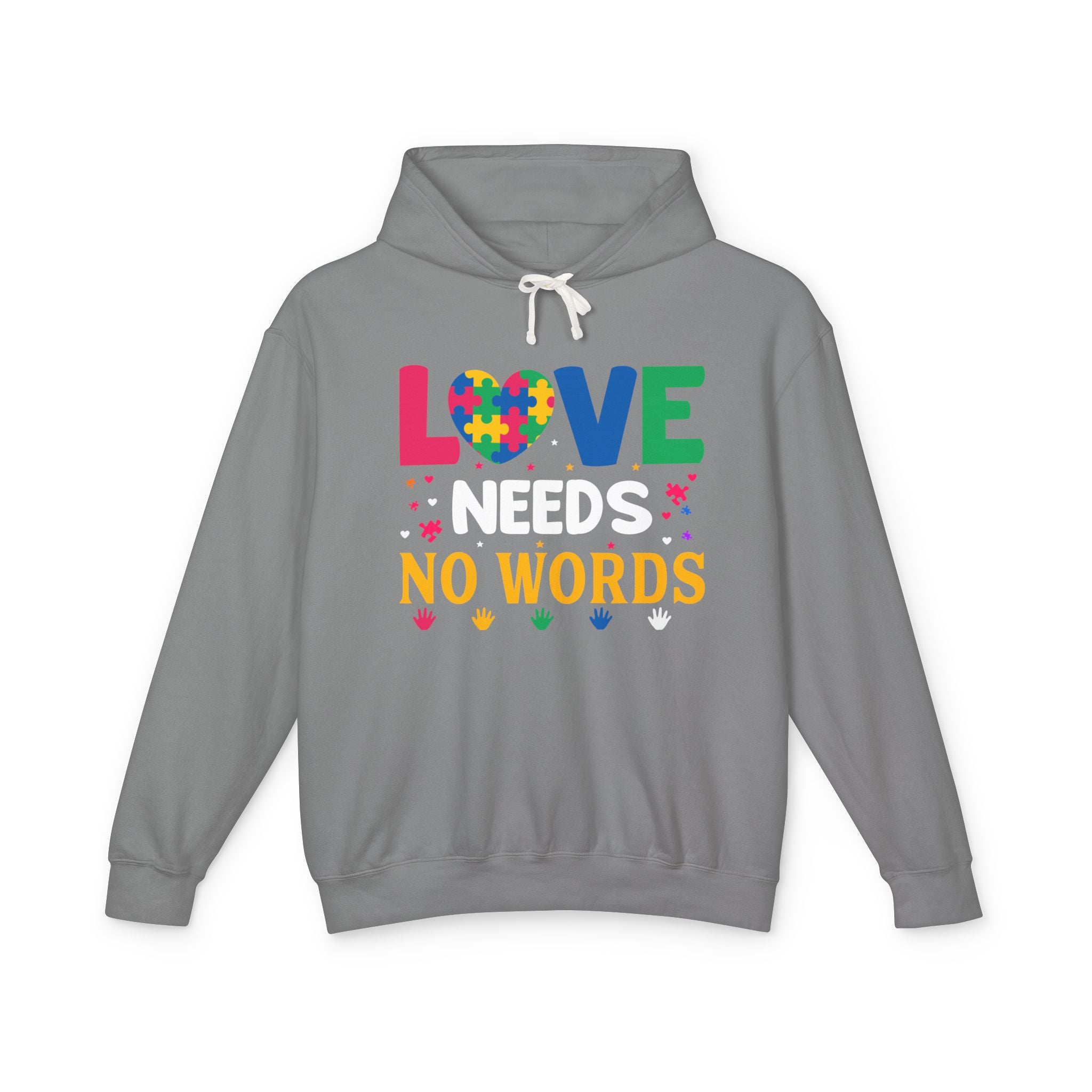 Love Needs No Words, Autism Awareness Adult Hoodie