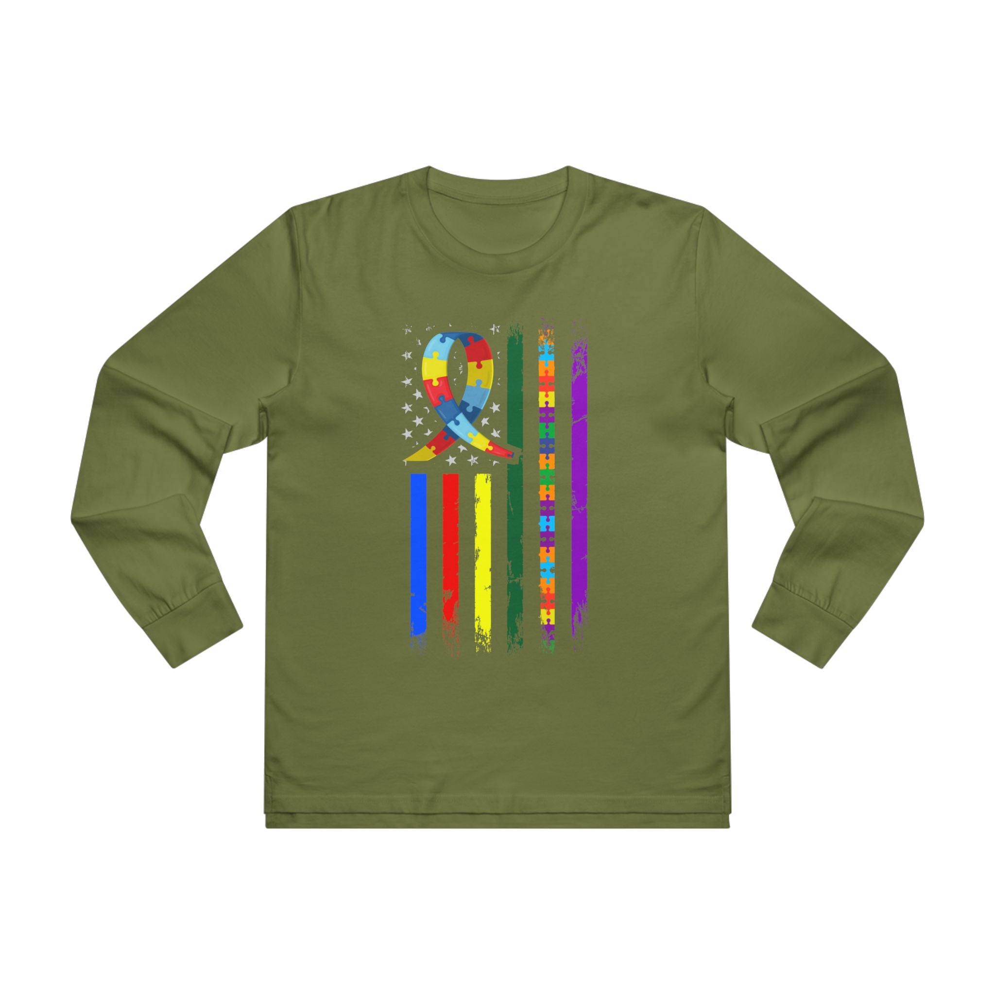 America Stands for Kids with Autism Long Sleeve Adult Shirt