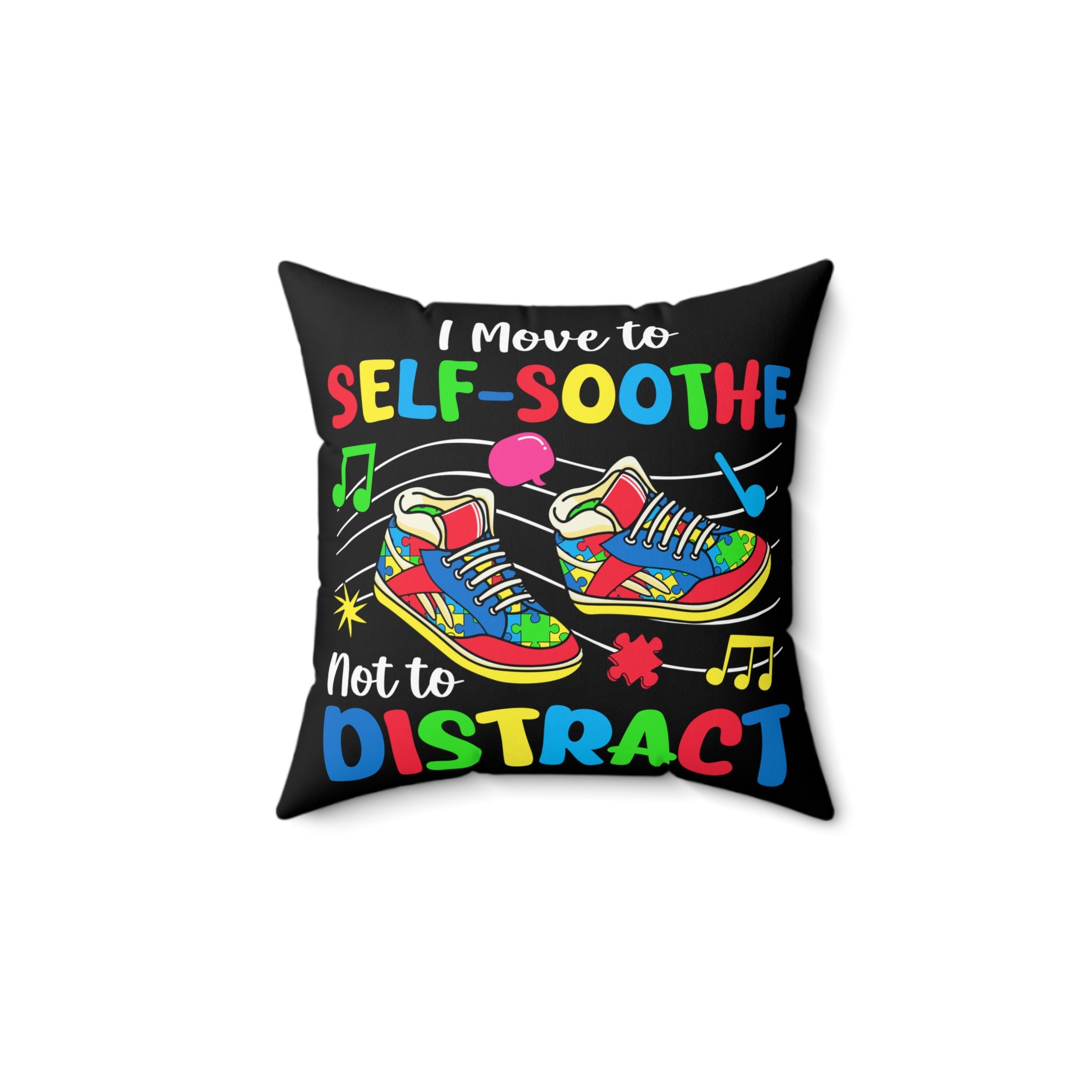 Self-Soothe Nonverbal Austim Spun Polyester Square Pillow
