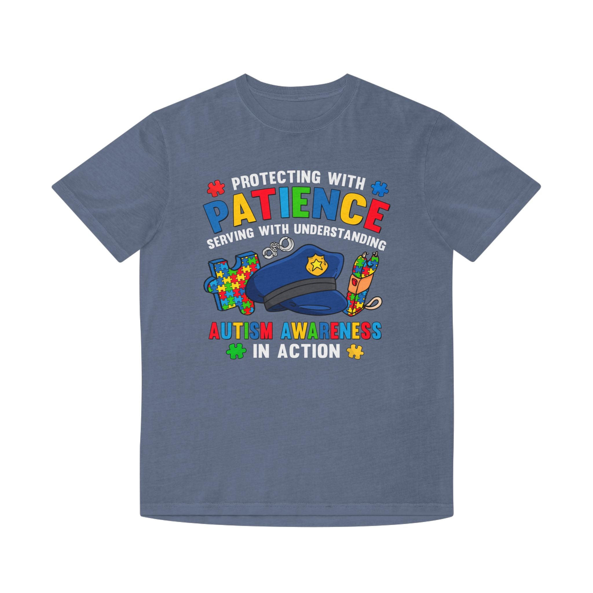 Protecting With Patience, Autism Awareness Adult Tshirt