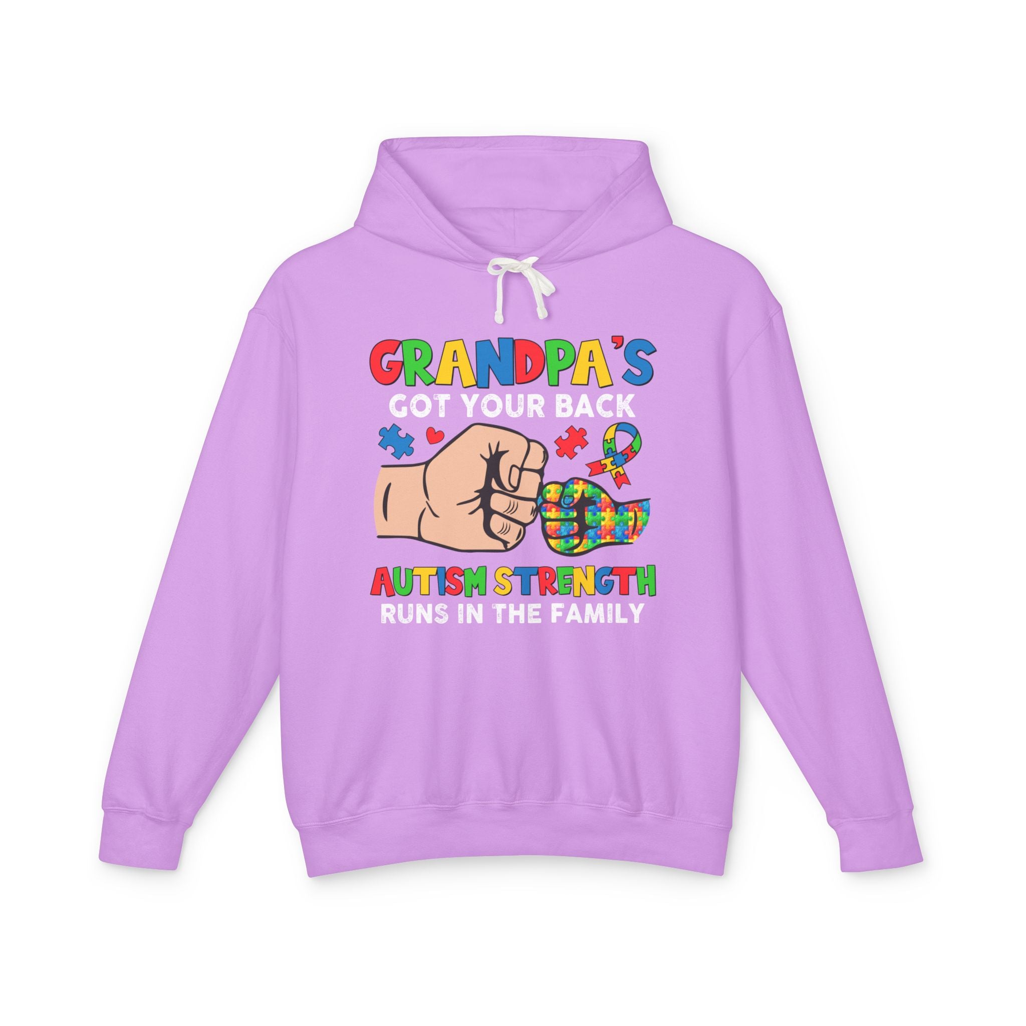 Grandpa's Got Your Back, Autism Awareness Adult Hoodie