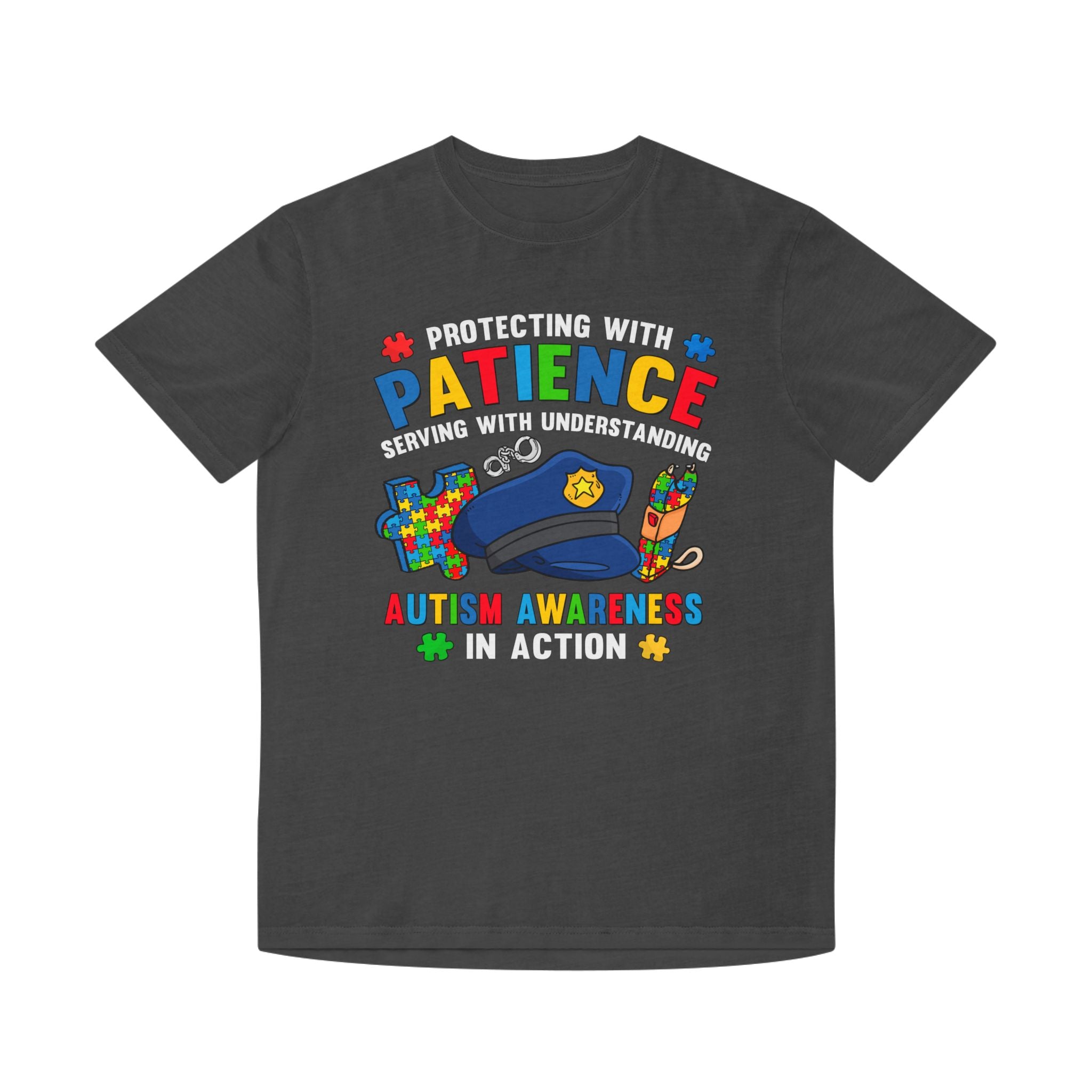 Protecting With Patience, Autism Awareness Adult Tshirt