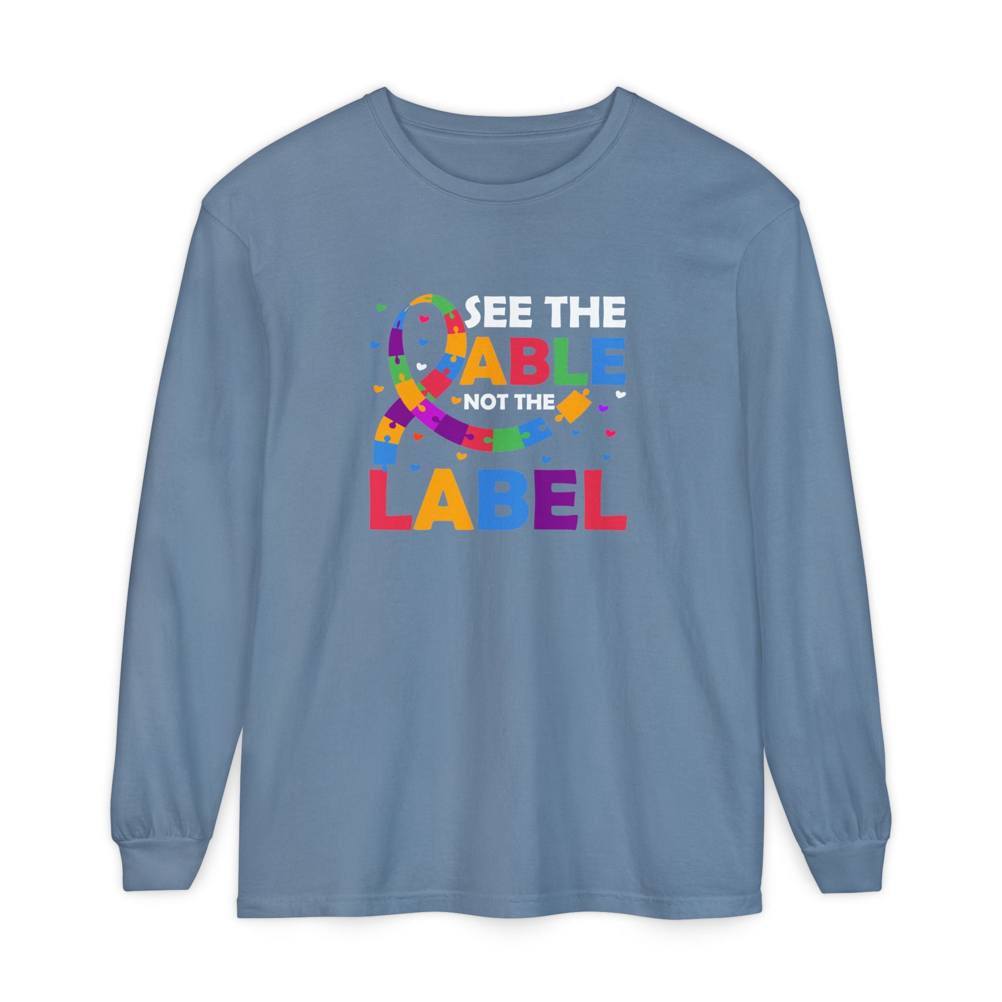 Read the Able, Not the Label, Autism Awareness & Empowerment, Adult Long Sleeve Shirt