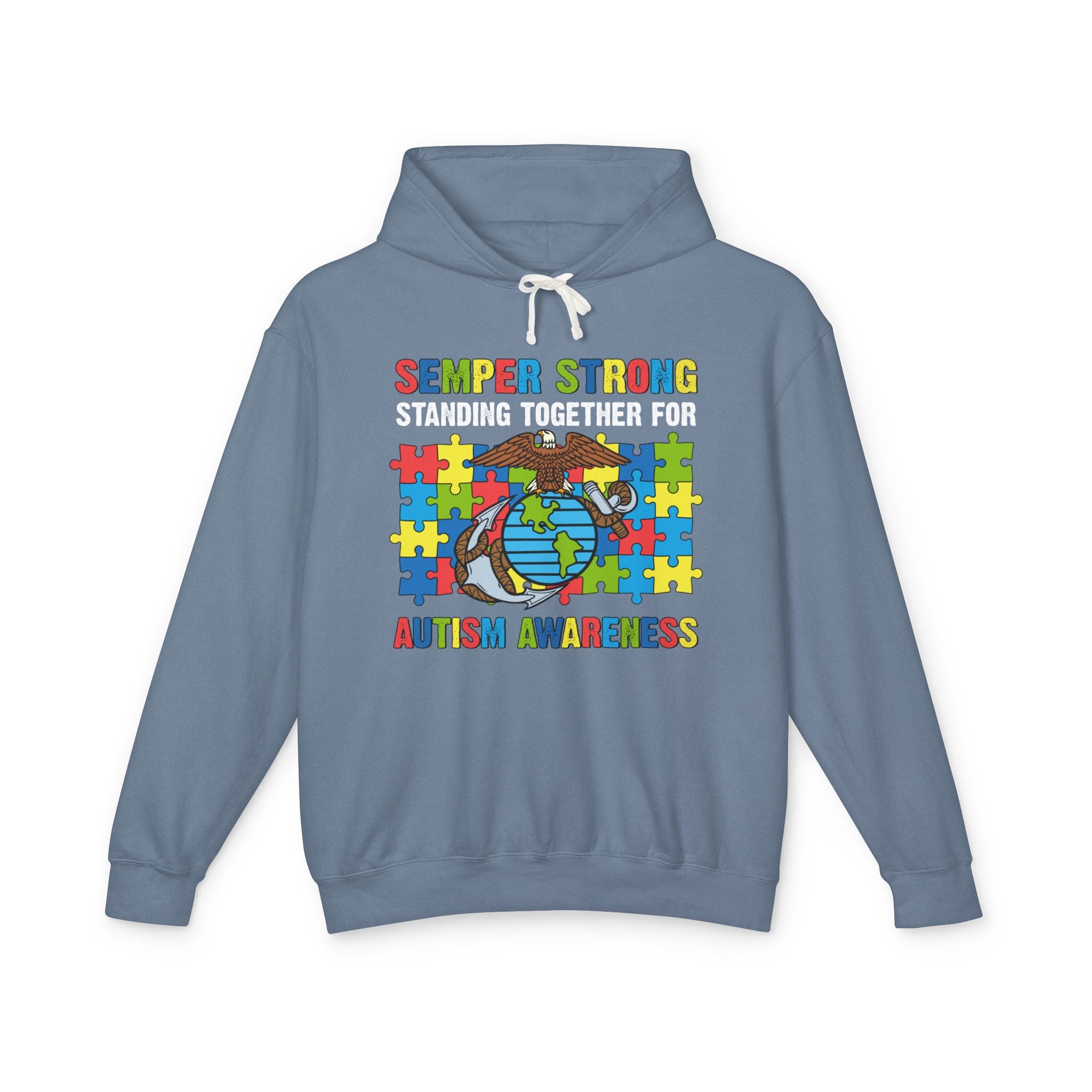 Semper Strong, Autism Awareness, Adult Unisex Hoodie