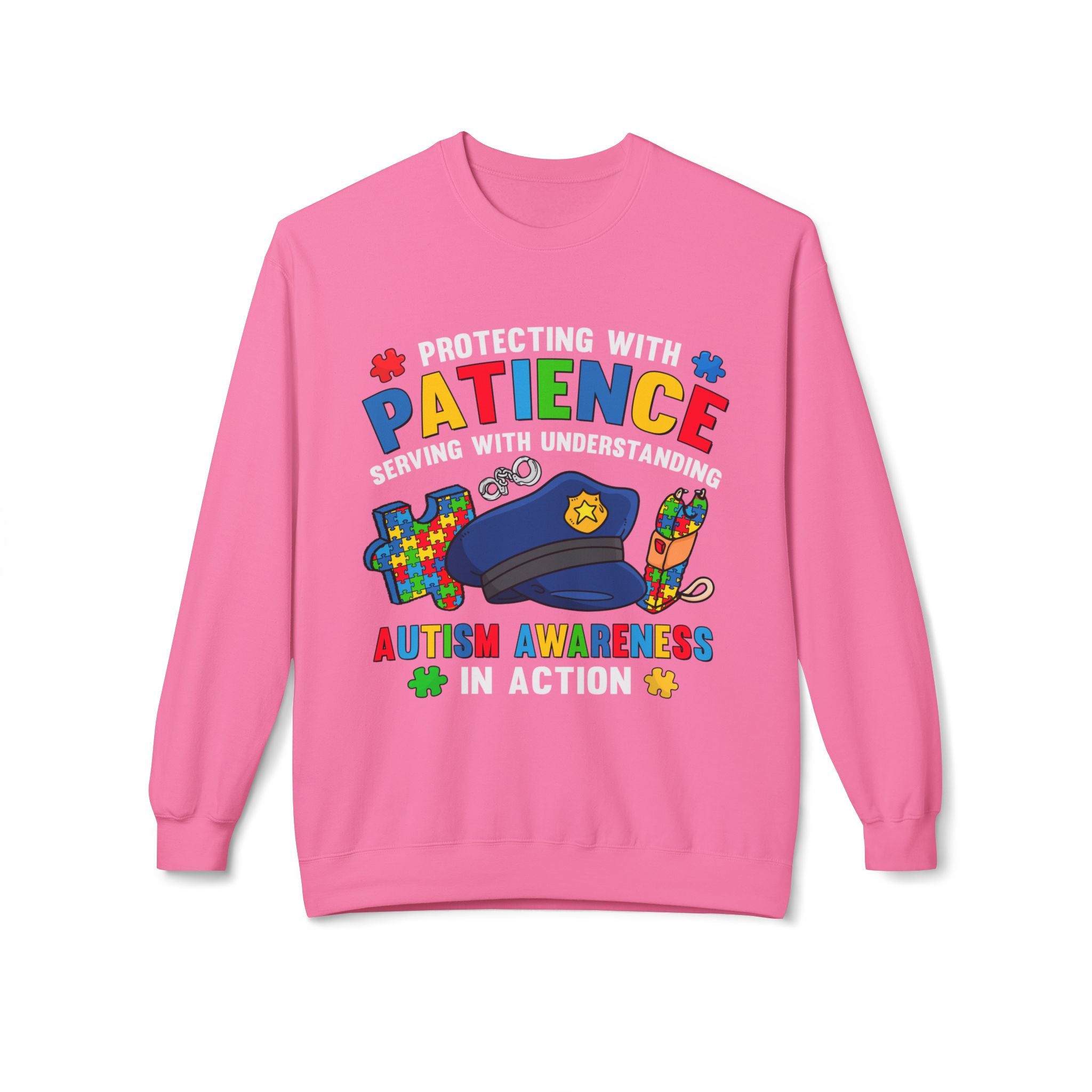 Protecting with Patience, Autism Awareness Adult Unisex Sweatshirt