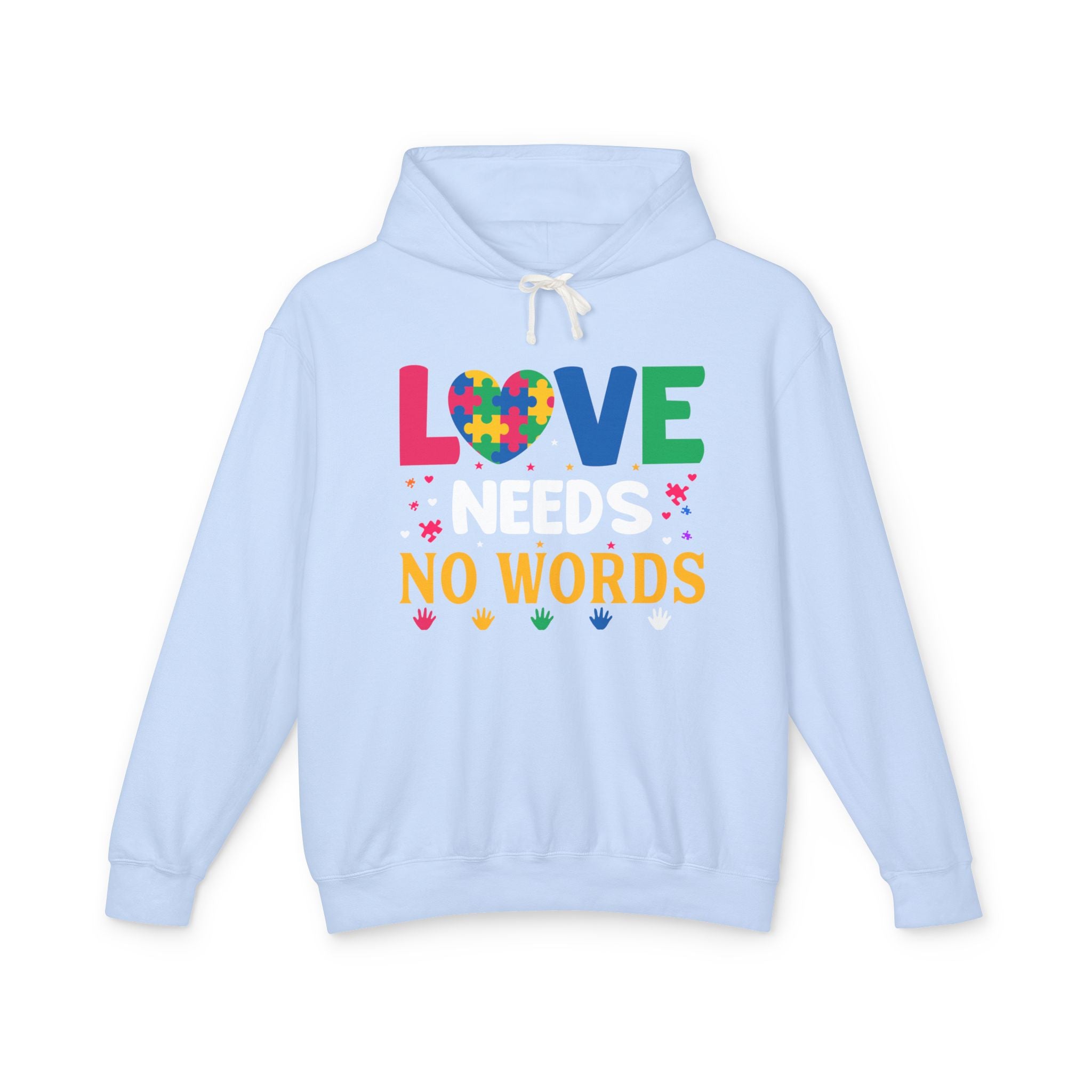 Love Needs No Words, Autism Awareness Adult Hoodie