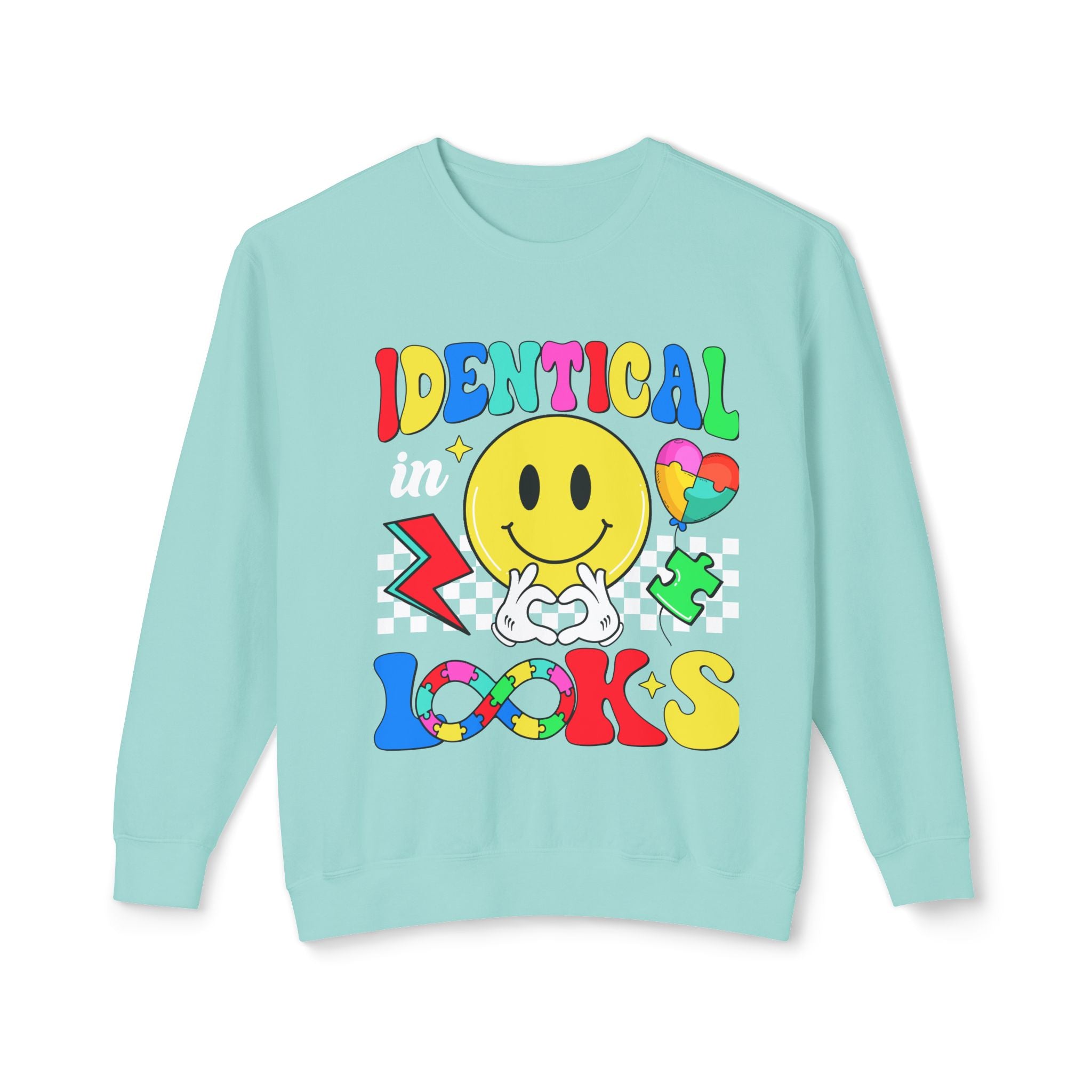 Identical in Looks, Autism Awareness Crewneck Adult Sweatshirt