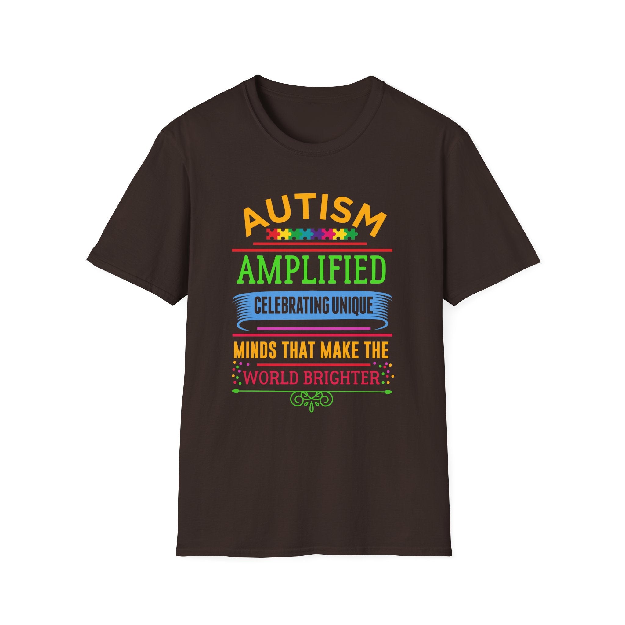 Austim Amplified Autism Awareness , Adult T-Shirt