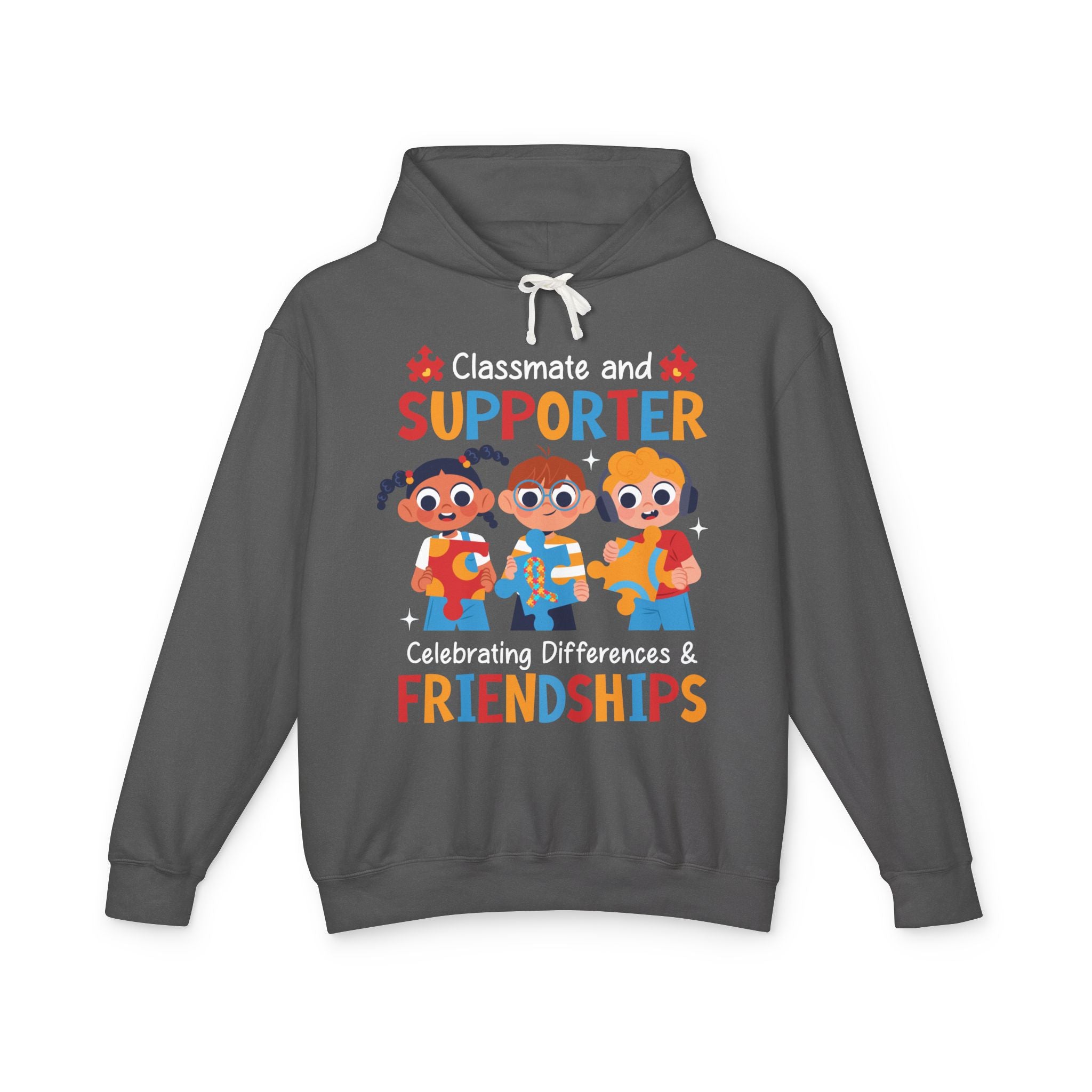 Classmate & Supporter, Celebrating Differences & Friendship, Autism Awareness Adult Hoodie