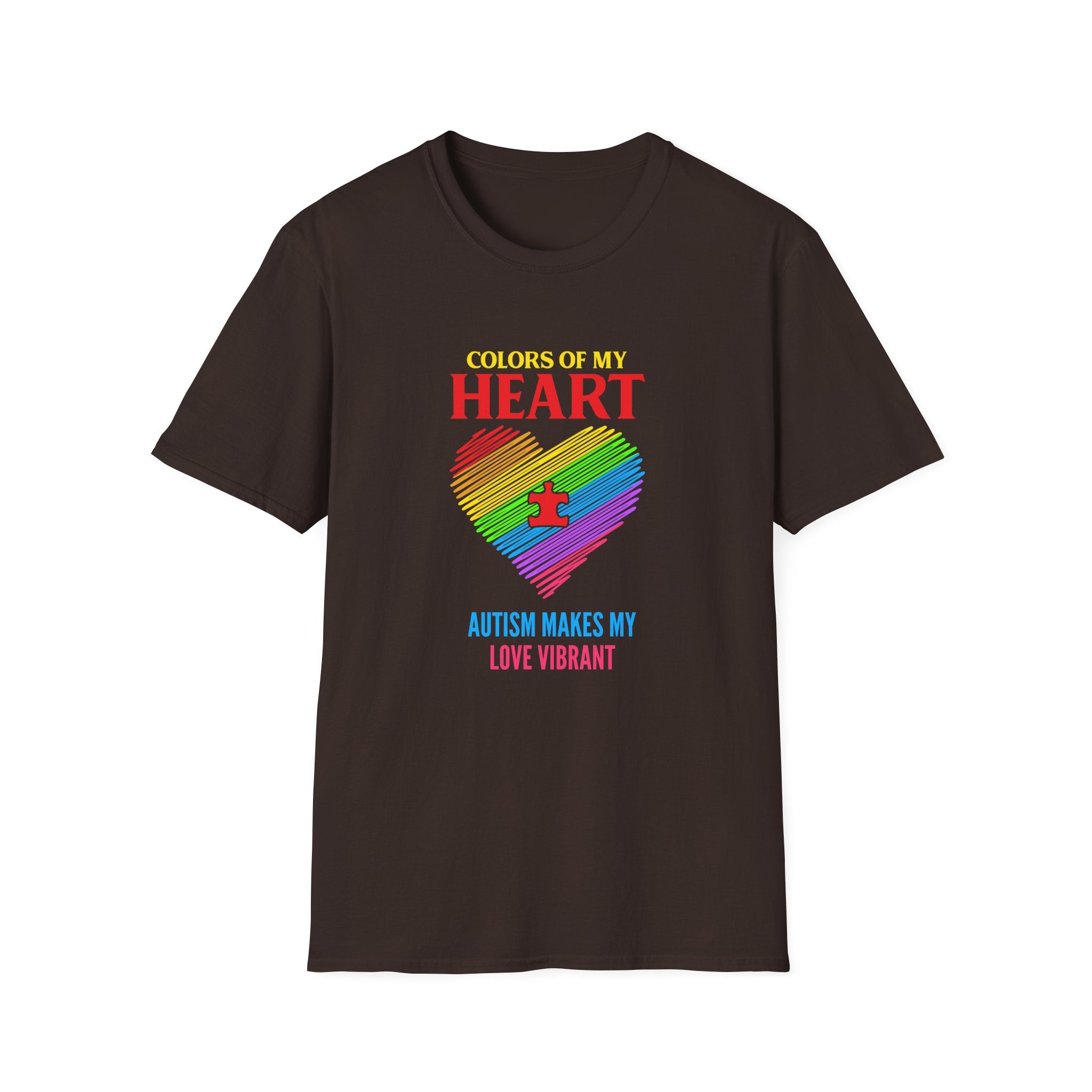 Colors Of my Heart Autism Awareness , Adult T-Shirt