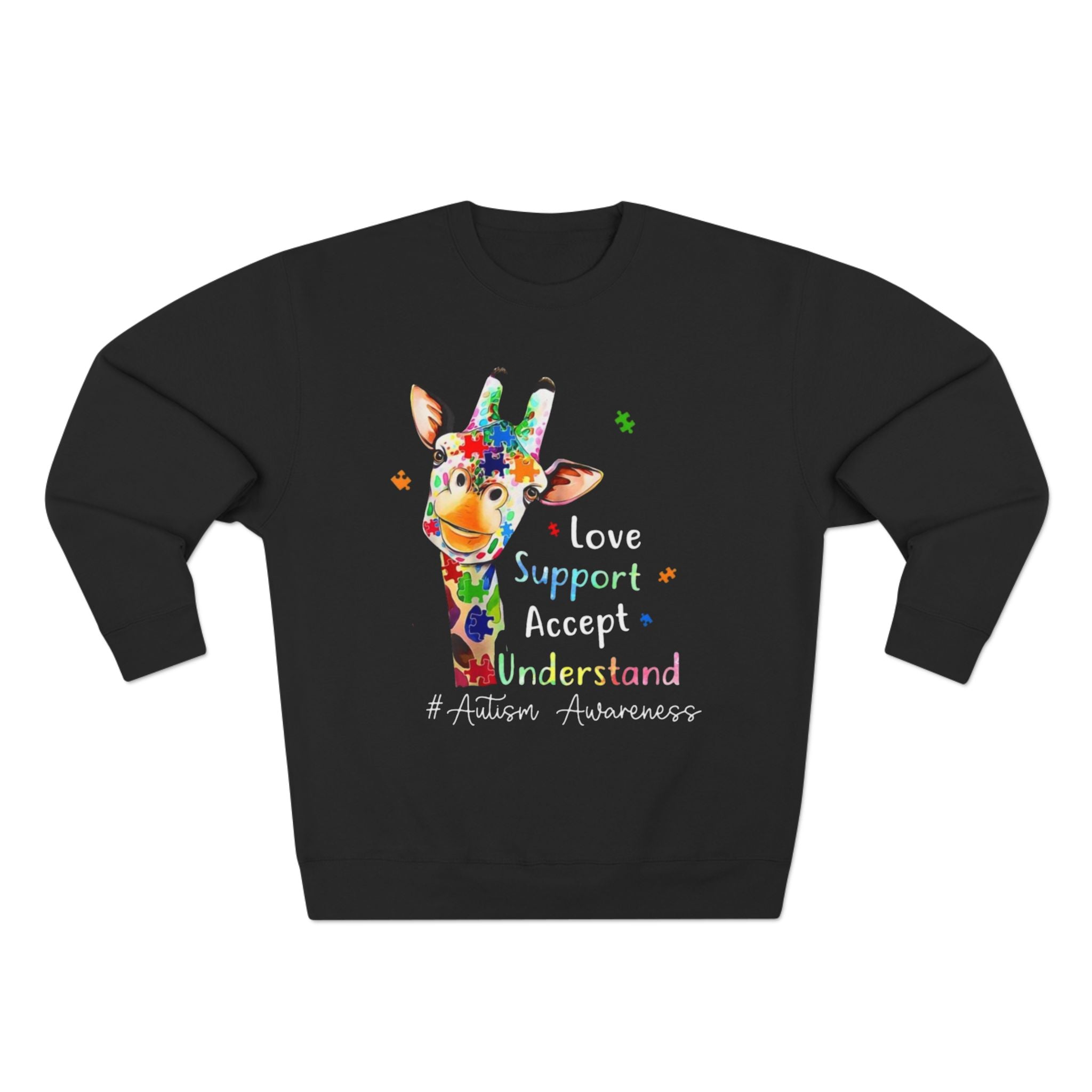 Love, Support, Long Sleeve Adult Shirt,  Autism Awareness Apparel