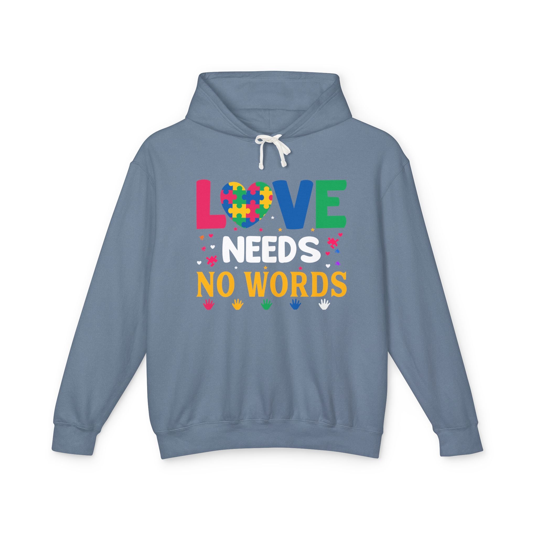 Love Needs No Words, Autism Awareness Adult Hoodie