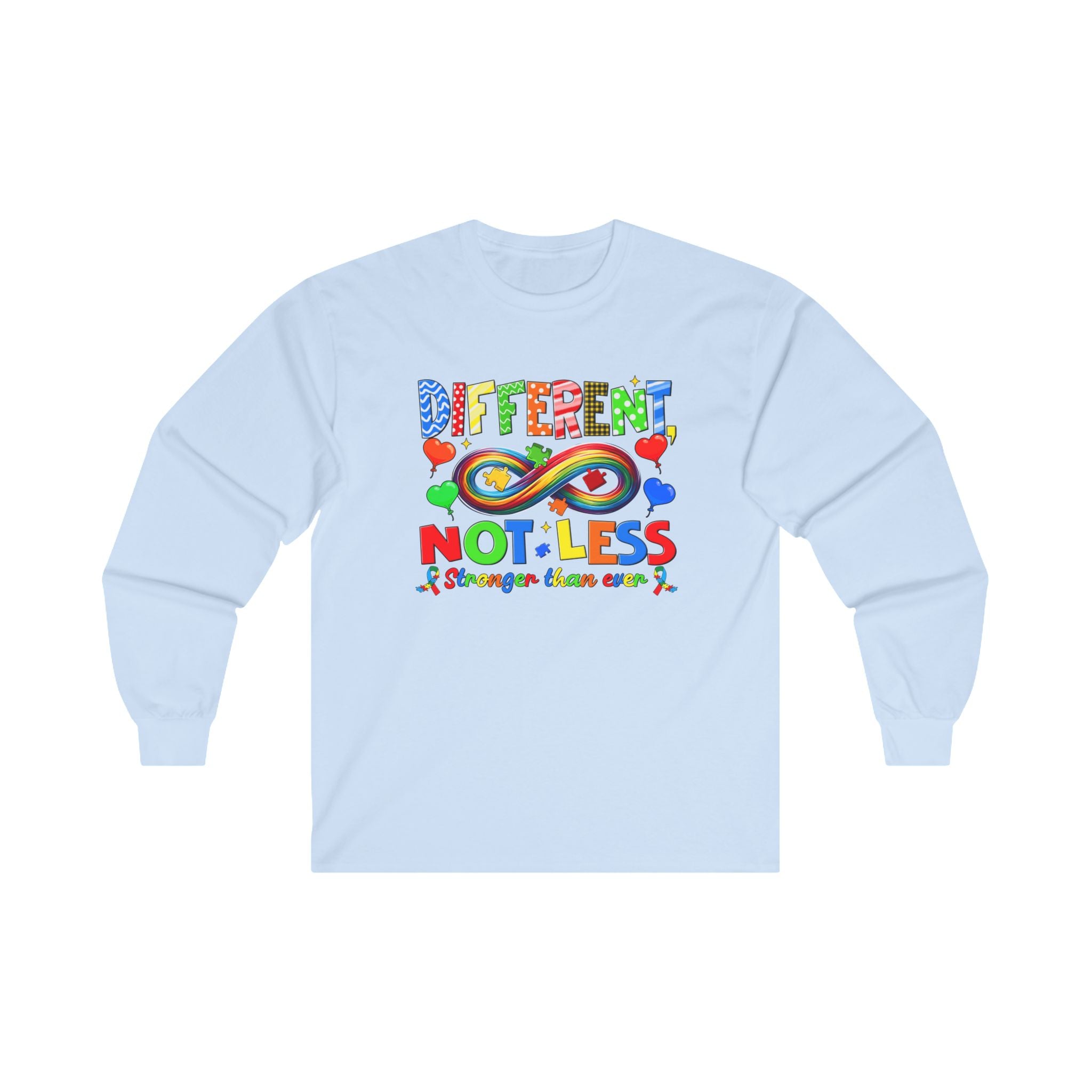 Different Not Less, Autism Awareness Adult Long Sleeve Tee