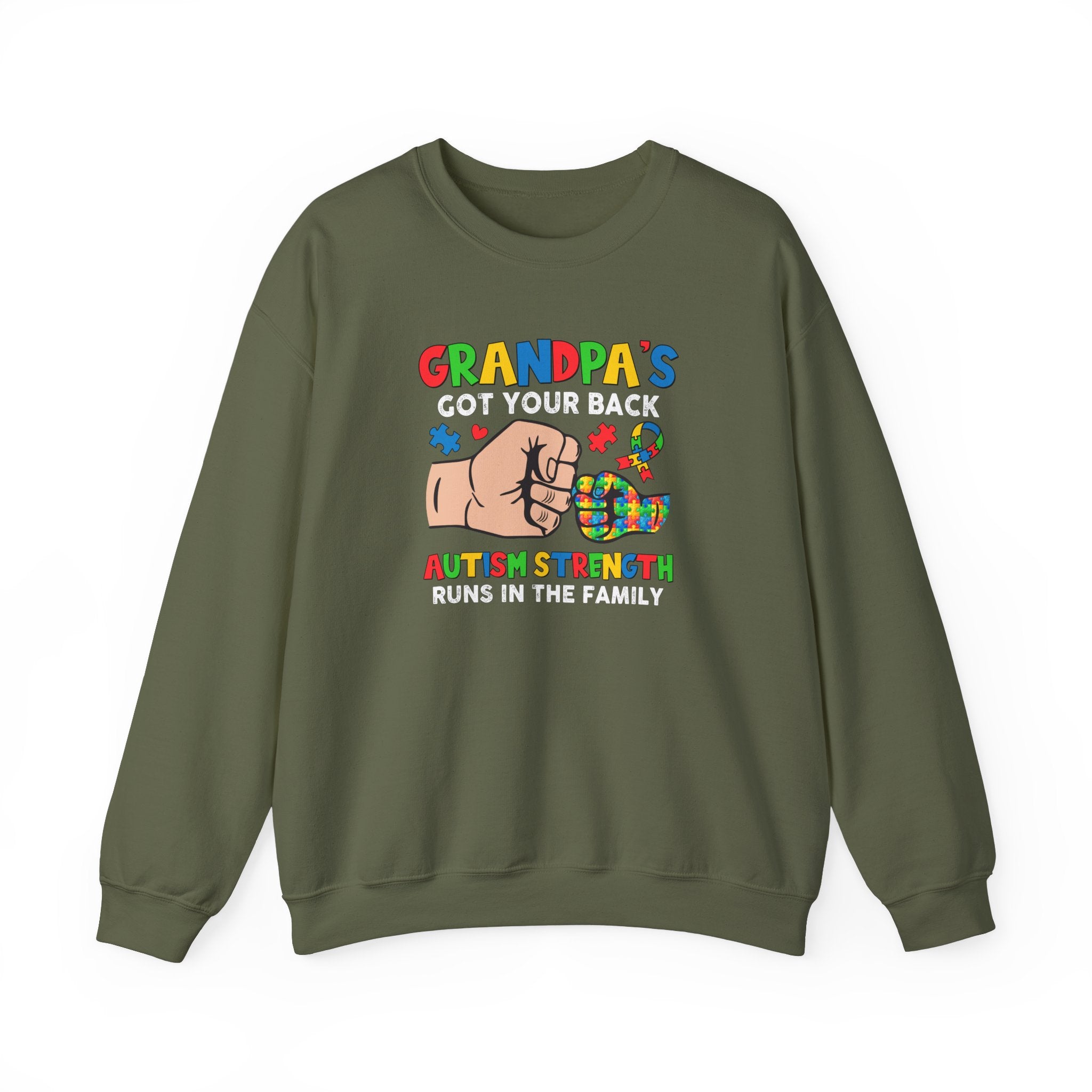 Grandpa's Got Your Back, Adult Crewneck Sweatshirt