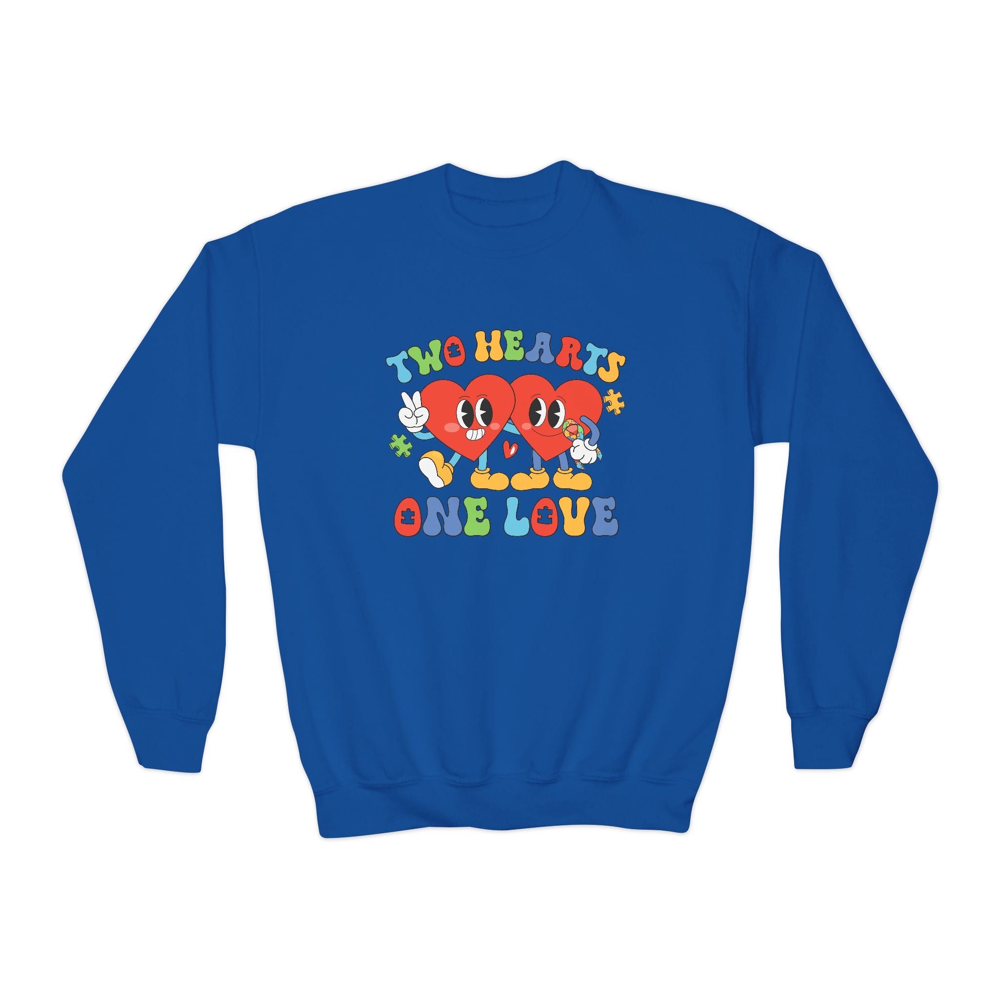 Two Hearts One Love, Youth Crewneck Sweatshirt