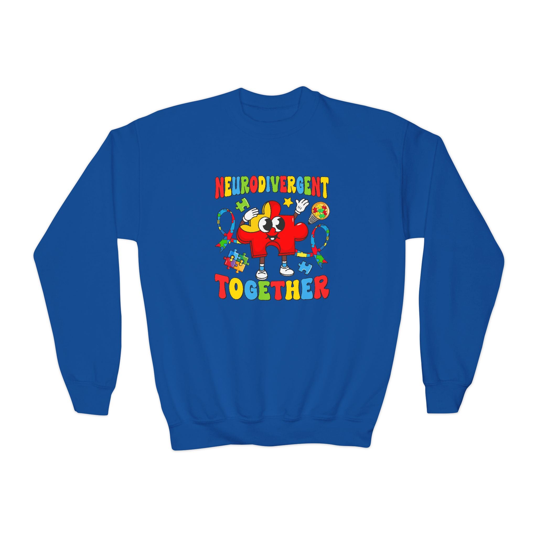 Neurodivergent Together, Youth Crewneck Sweatshirt