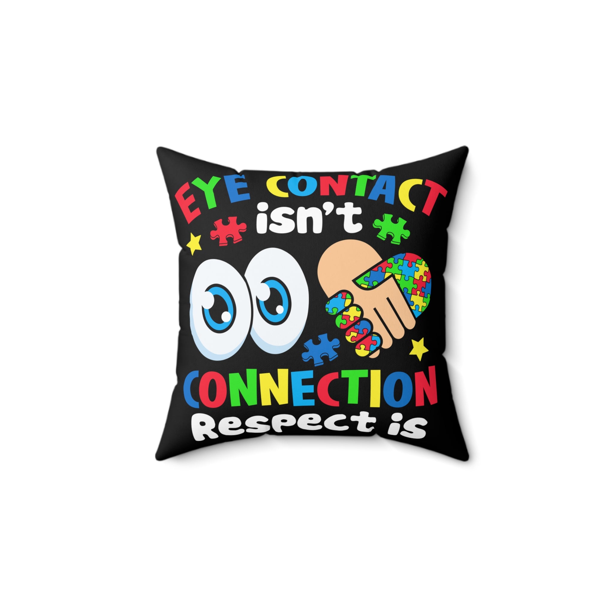 Eye Contact Nonverbal Austim Spun Polyester Square Pillow