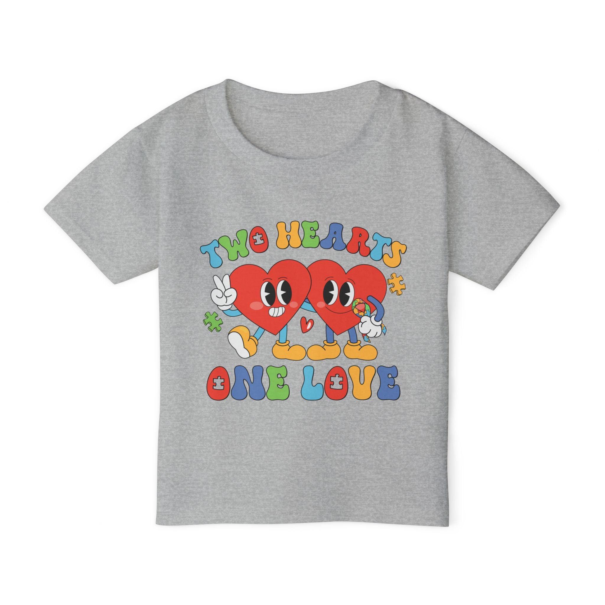 Two Hearts, One Love, Autism Awareness Toddler T-shirt