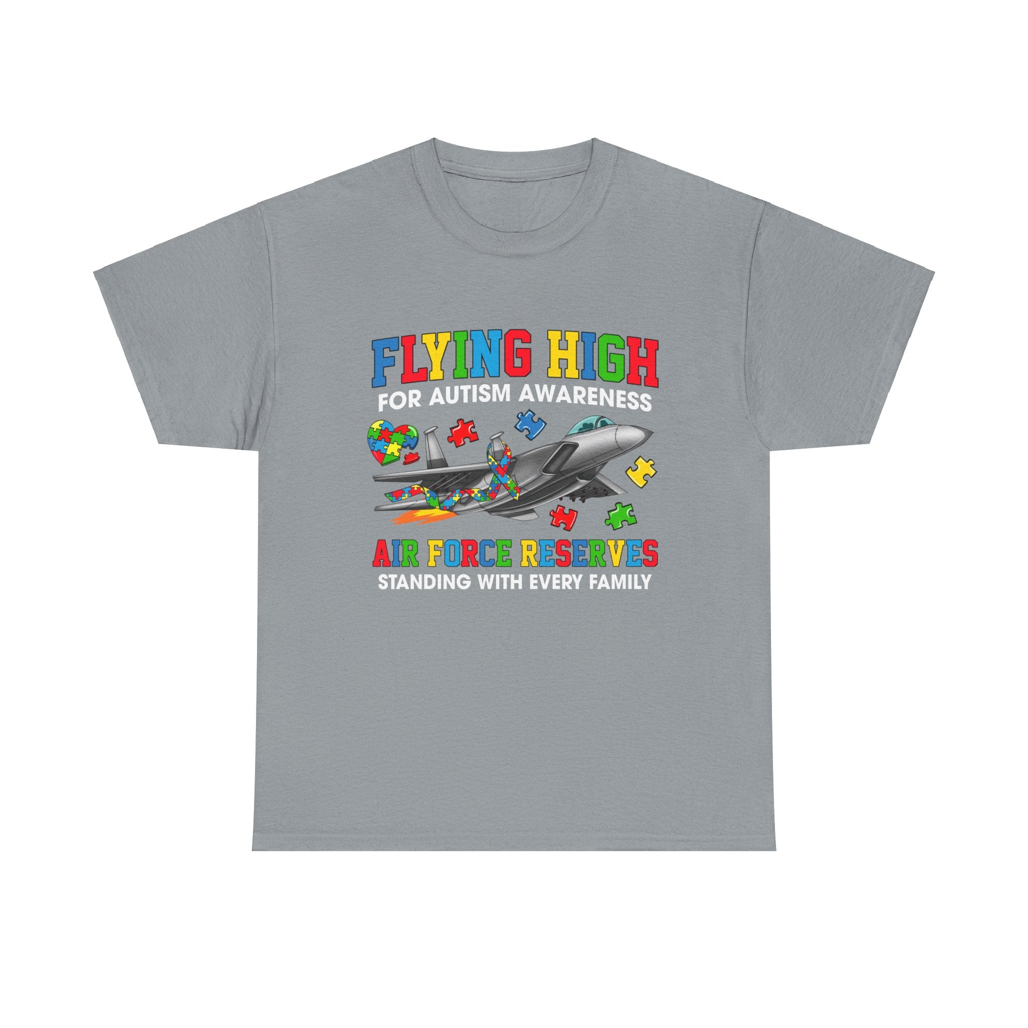 Flying High for Autism Awareness Adult T-Shirt | Airforce Reserves Support Tee