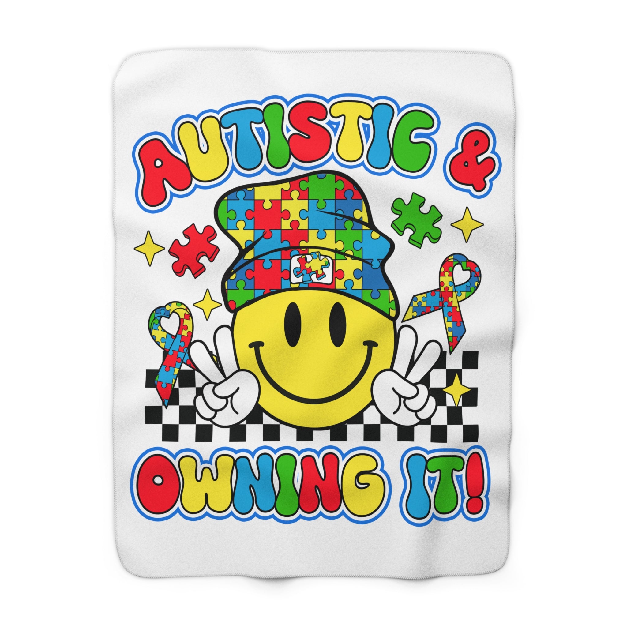 Autistic & owning It Sherpa Fleece Blanket