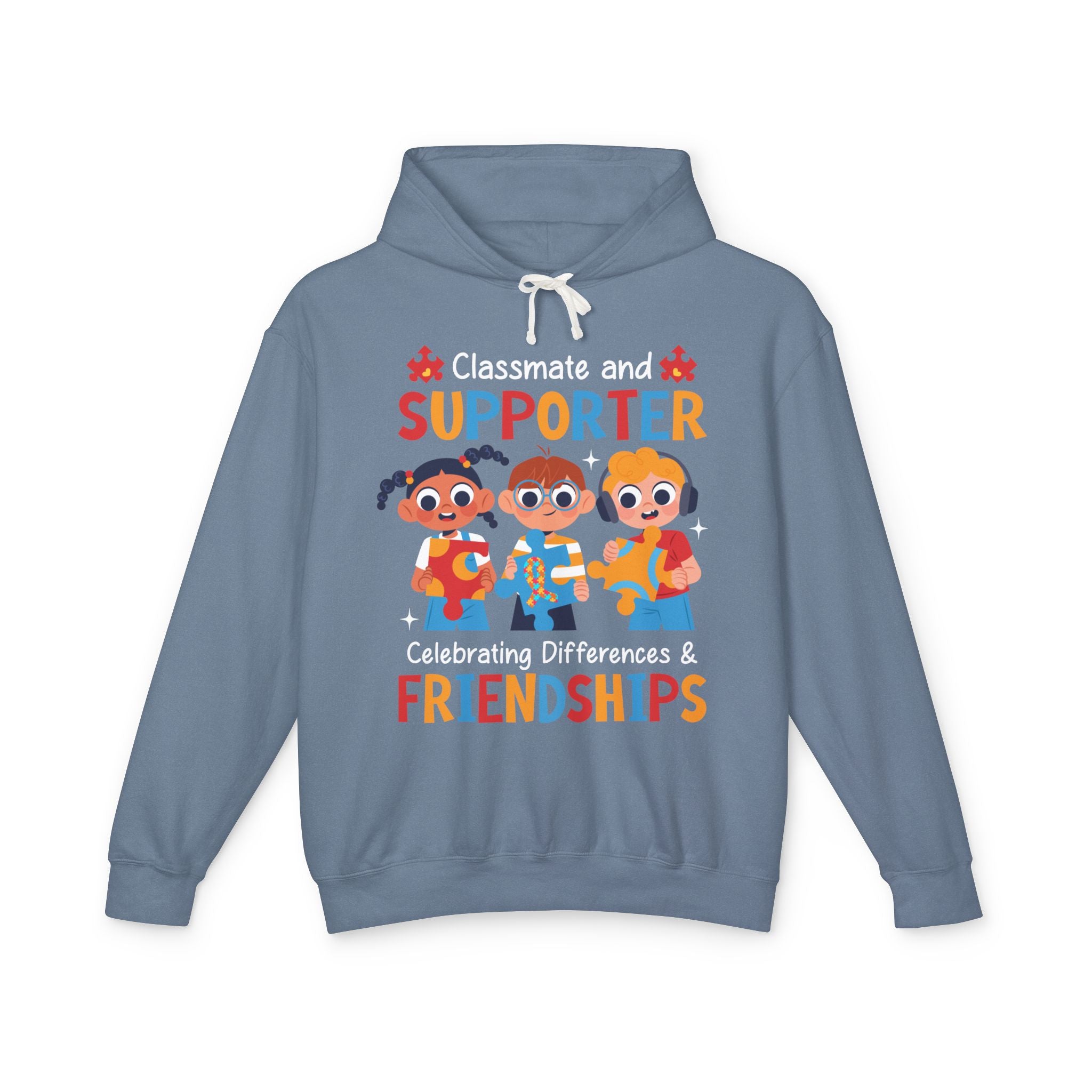 Classmate & Supporter, Celebrating Differences & Friendship, Autism Awareness Adult Hoodie