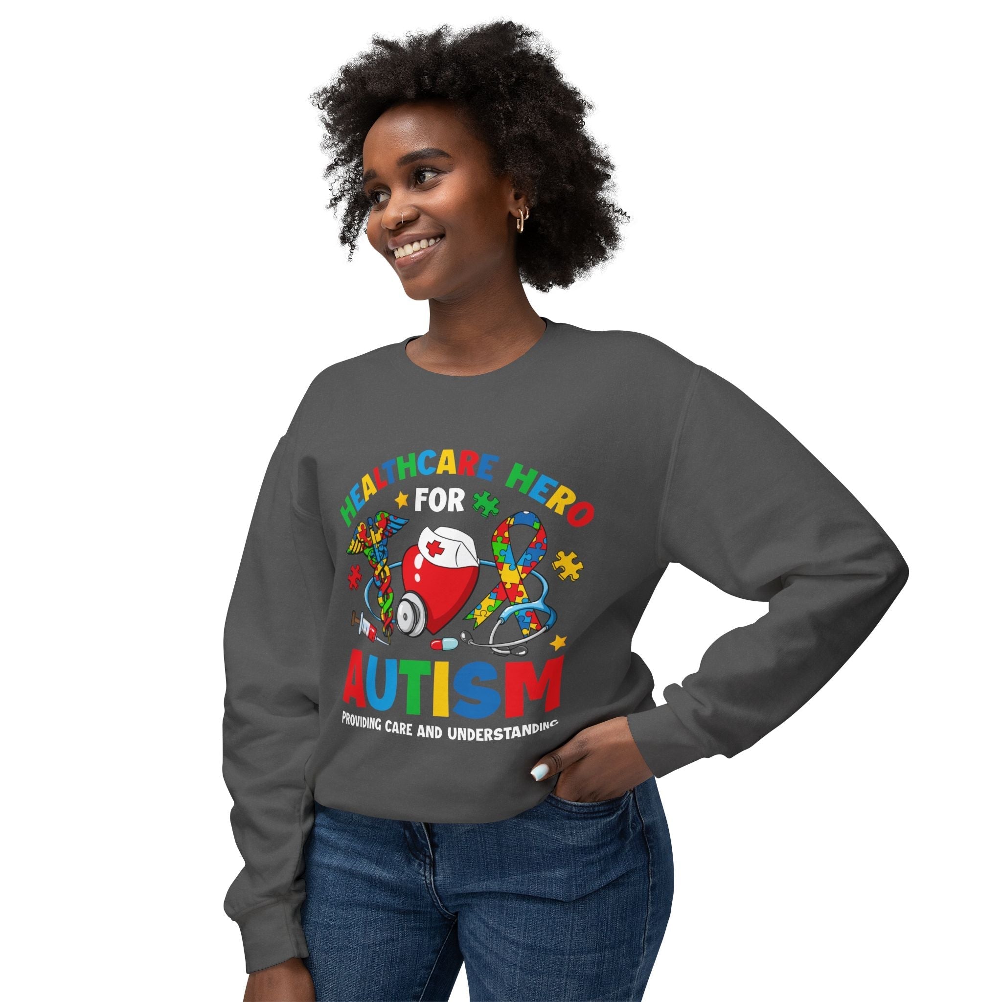 "Healthcare Hero Autism Awareness Sweatshirt – 'Healthcare