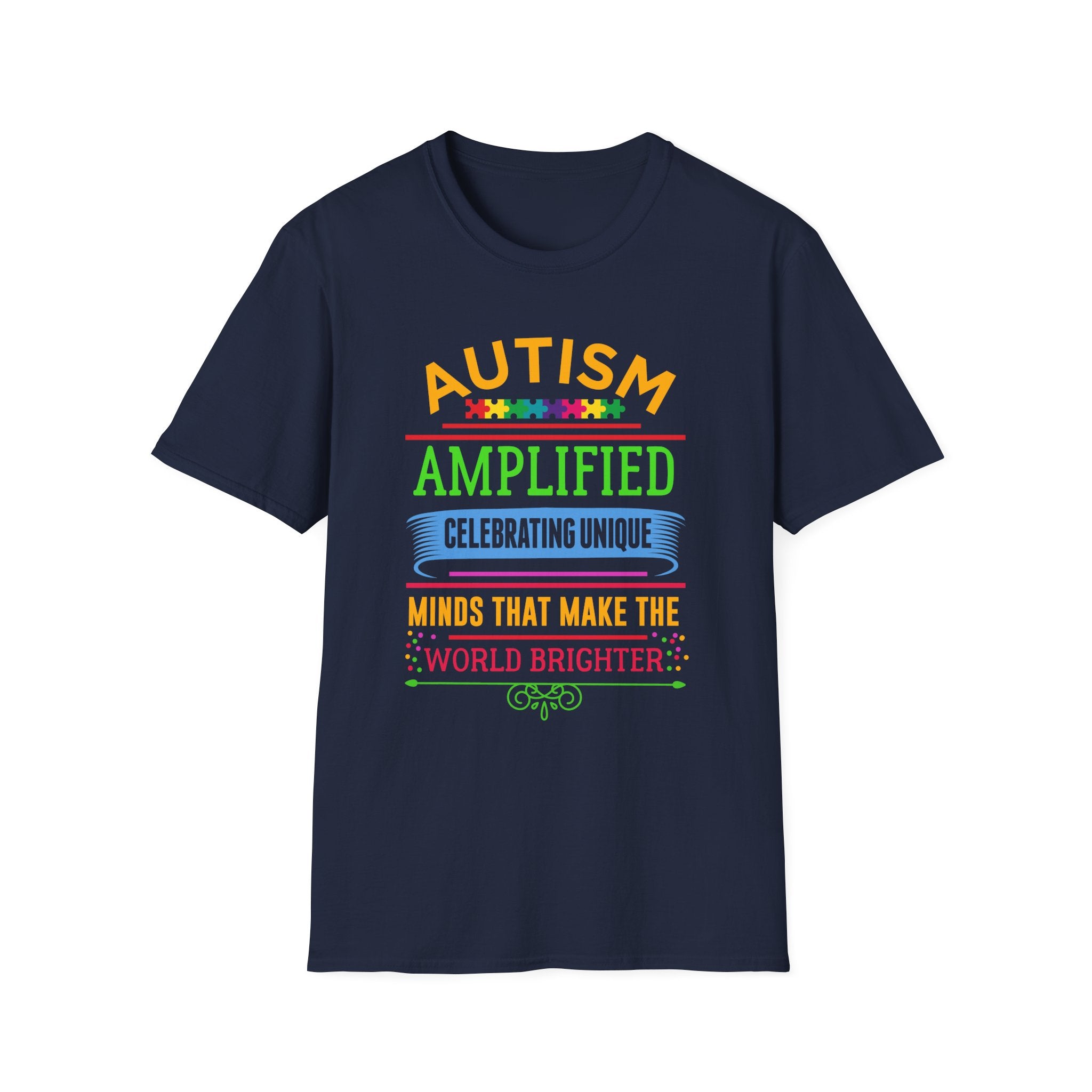 Austim Amplified Autism Awareness , Adult T-Shirt