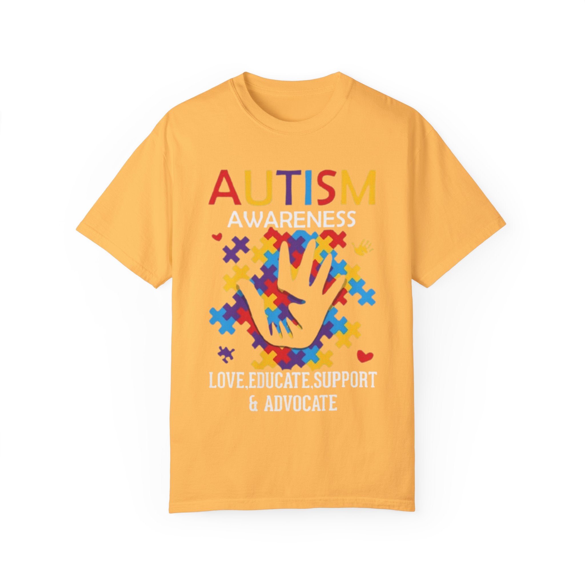 Autism Awareness - Love, Educate, Support, Autism Advocate, Adult Unisex Tshirt