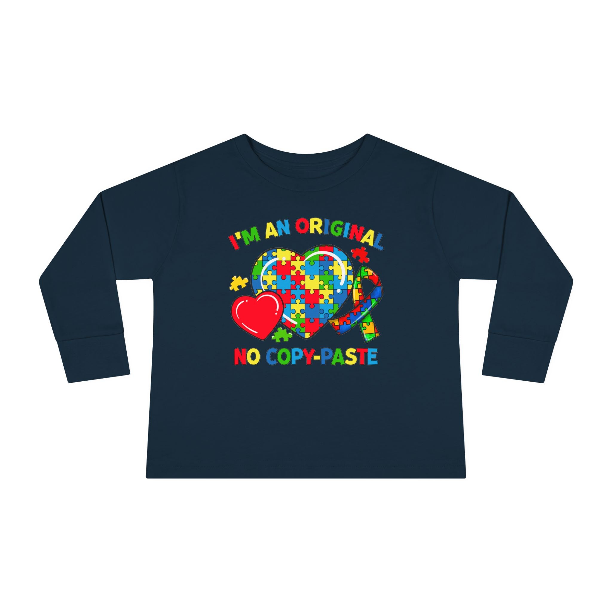 Im an Original No Copy Paste Here, Autism Awareness, Long Sleeve Toddler Shirt