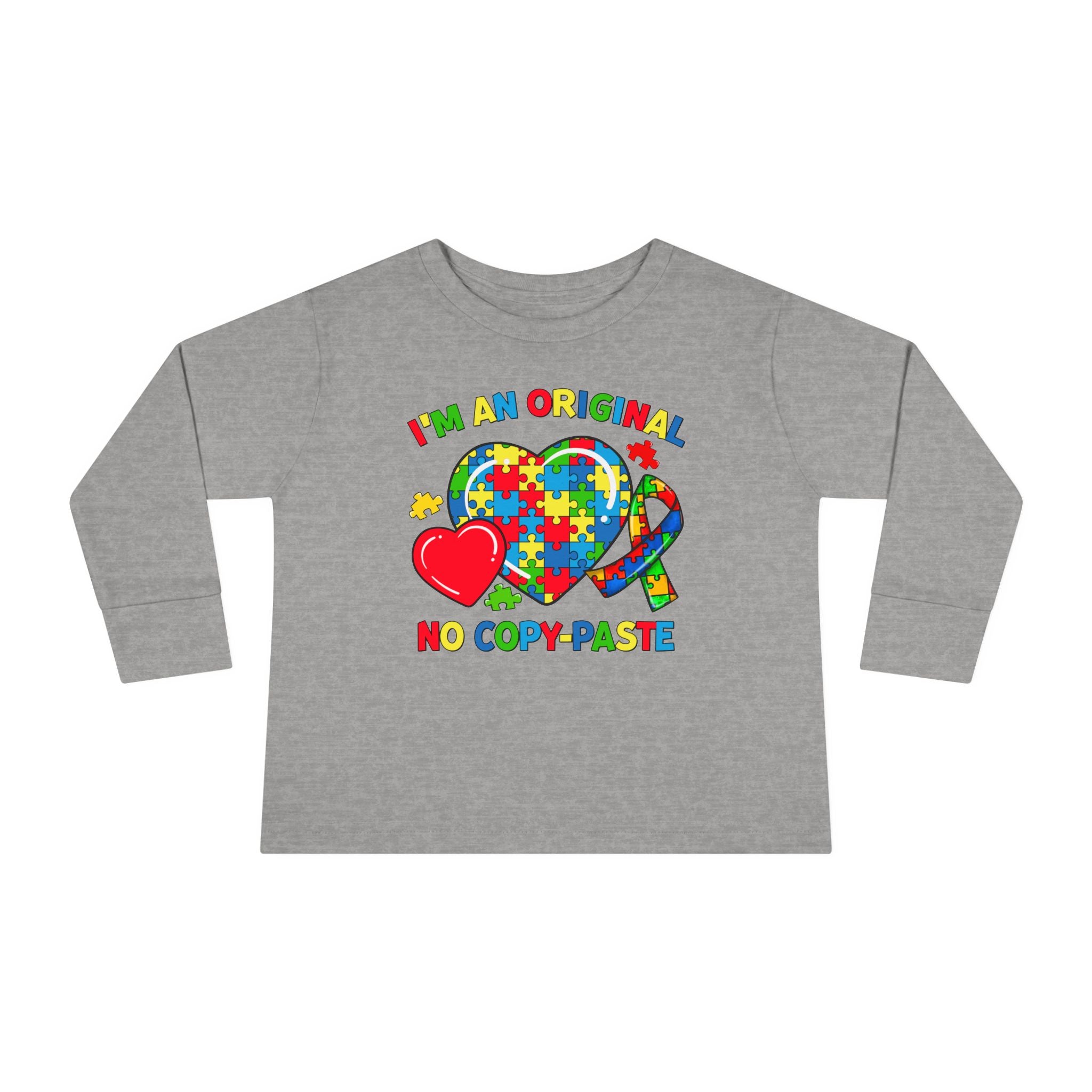 Im an Original No Copy Paste Here, Autism Awareness, Long Sleeve Toddler Shirt