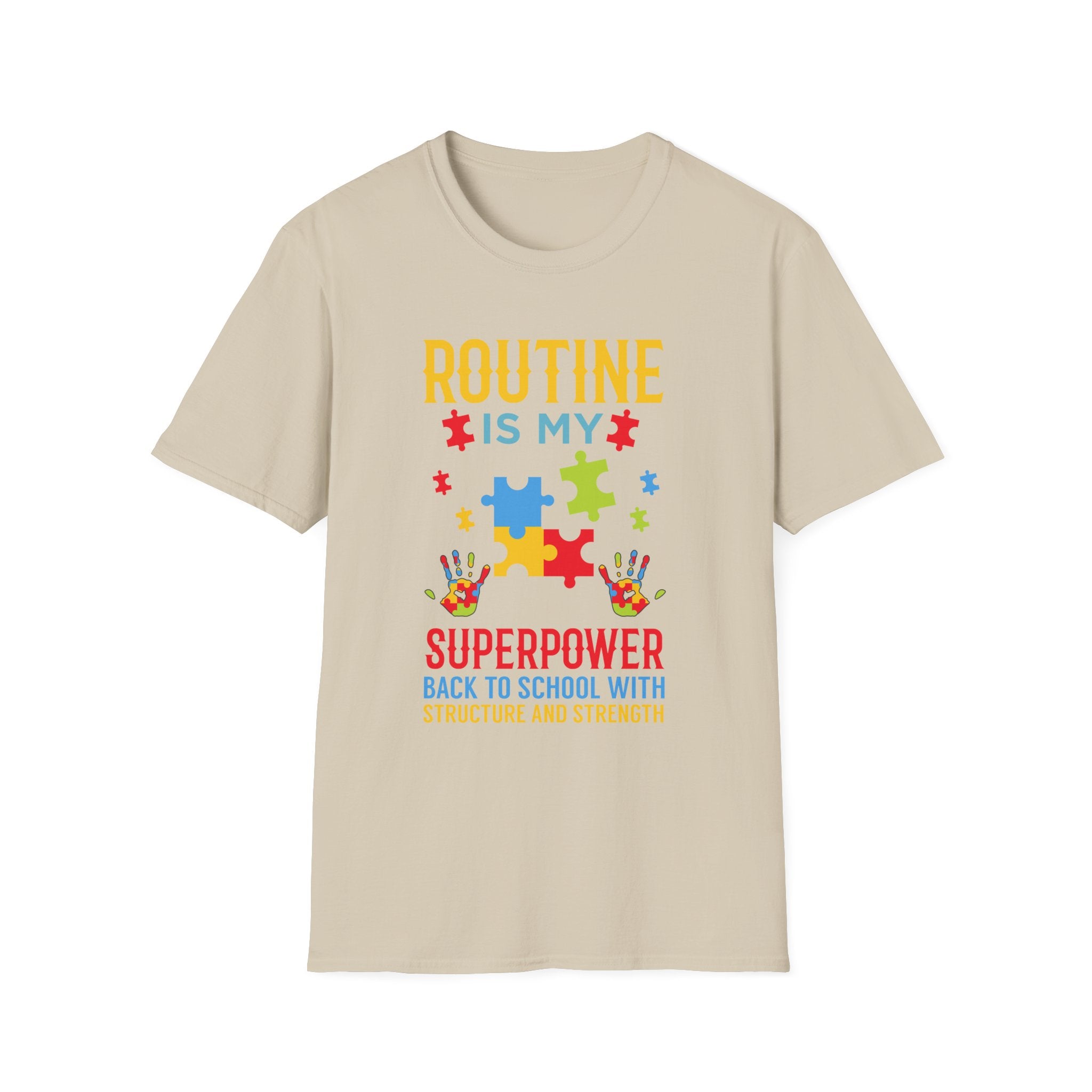 Routine is my Superpower  Autism Awareness , Adult T-Shirt