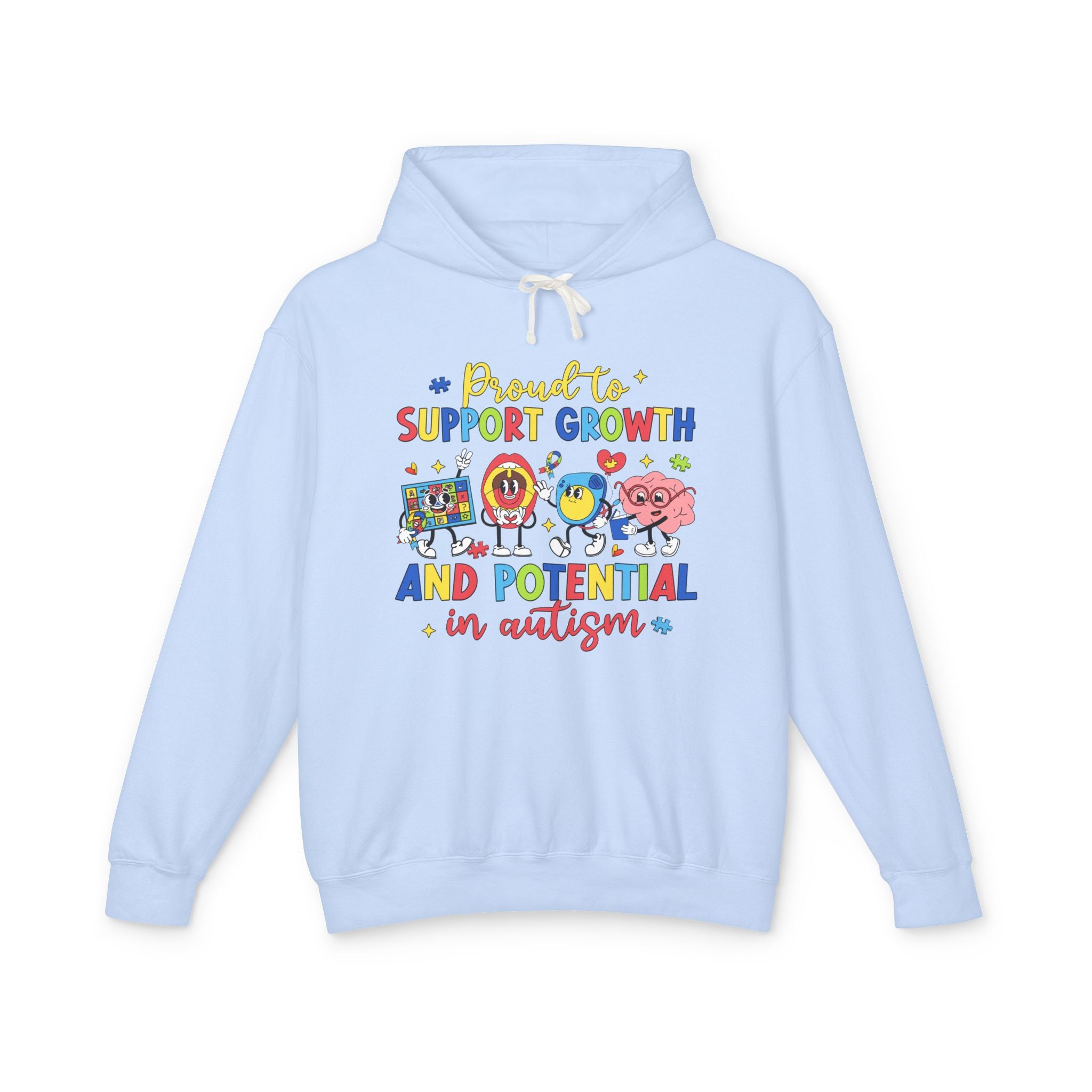 Proud to Support Autism Growth & Potential, Autism Awareness Adult Hoodie