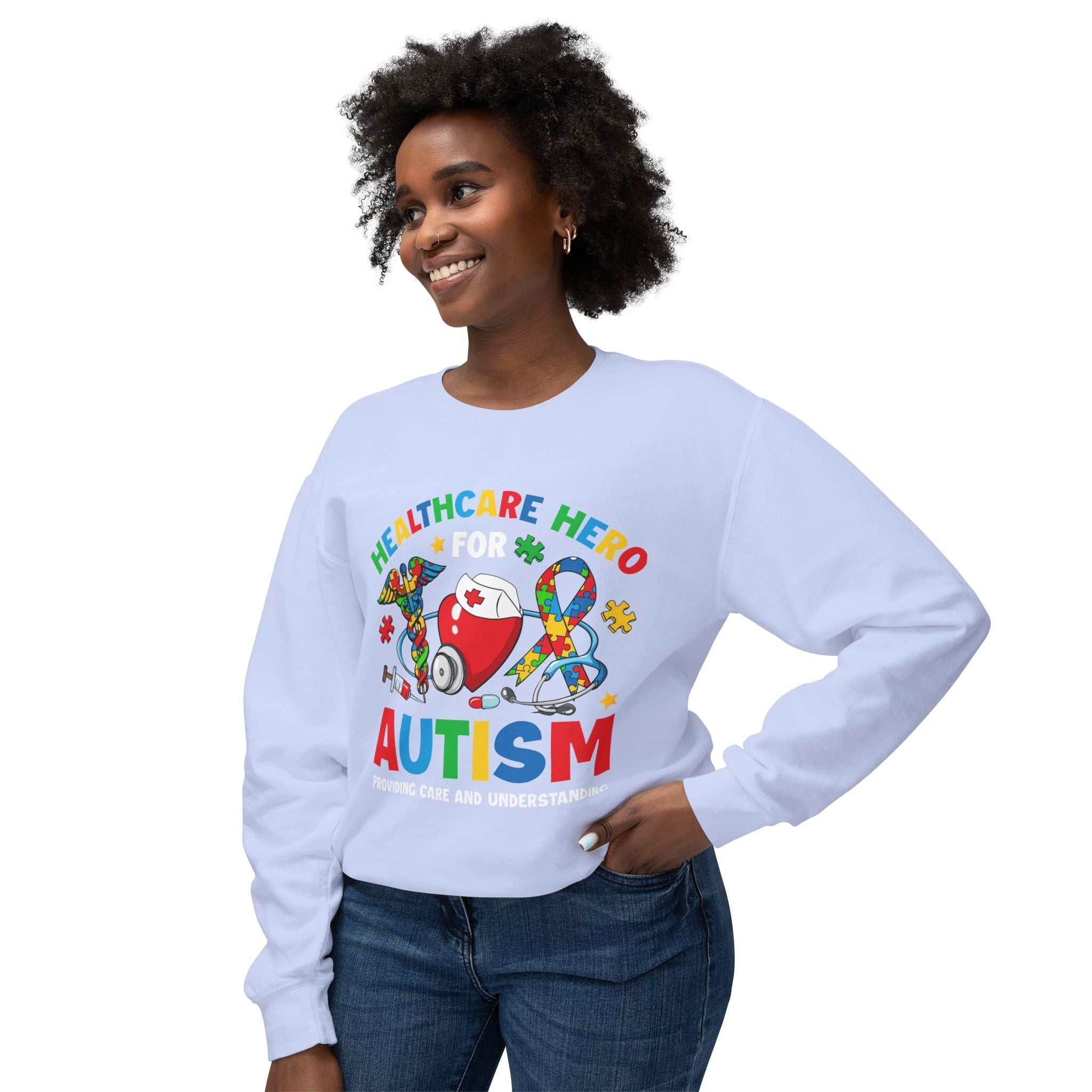 "Healthcare Hero Autism Awareness Sweatshirt – 'Healthcare