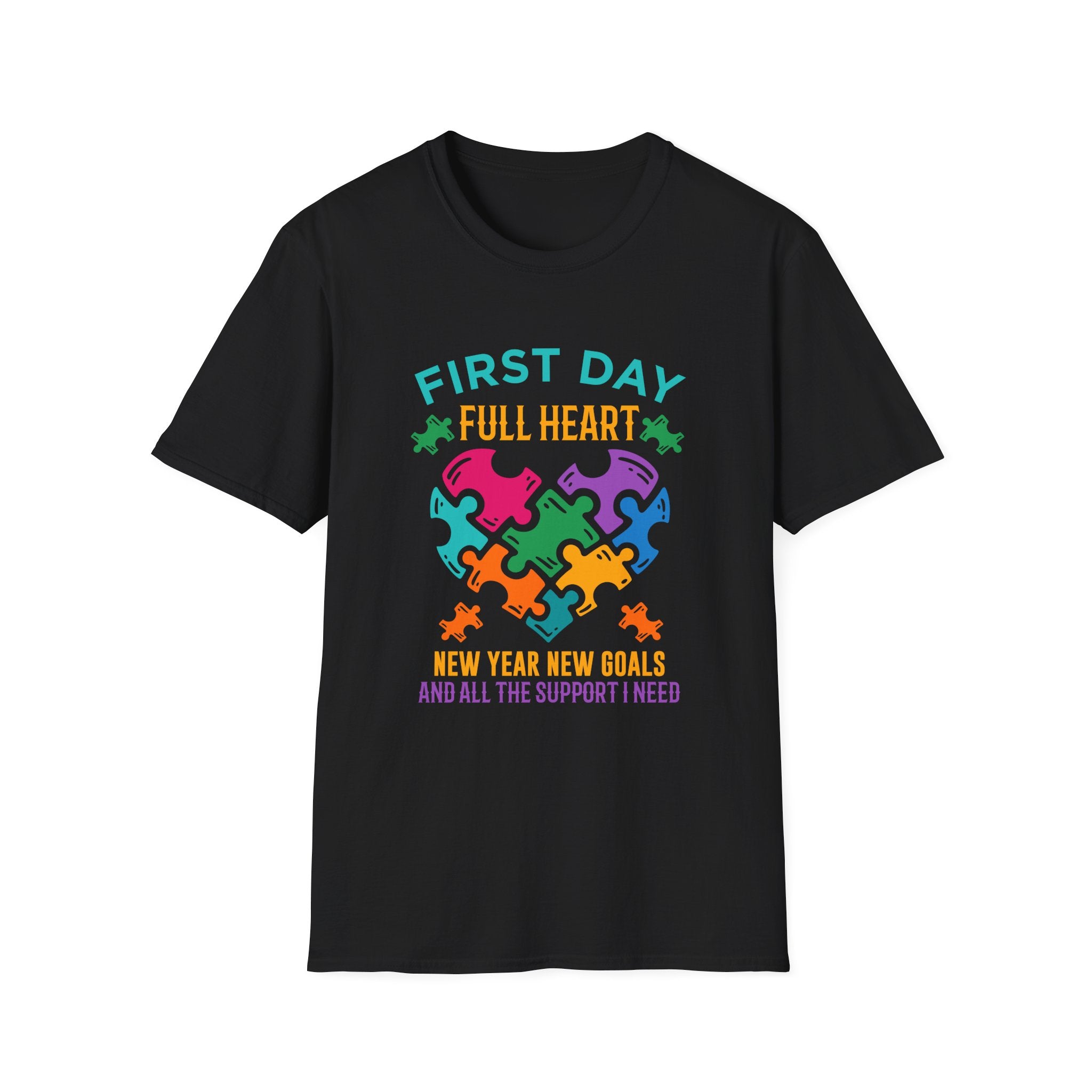 First Day Full Heart Autism Awareness , Adult T-Shirt