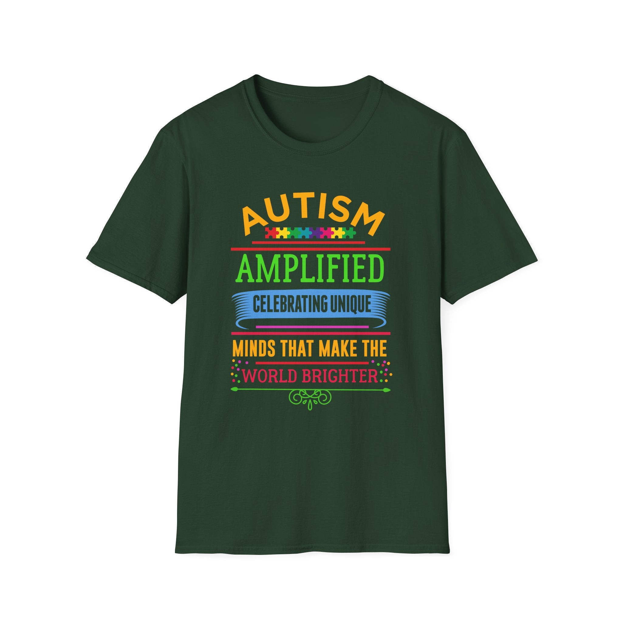 Austim Amplified Autism Awareness , Adult T-Shirt