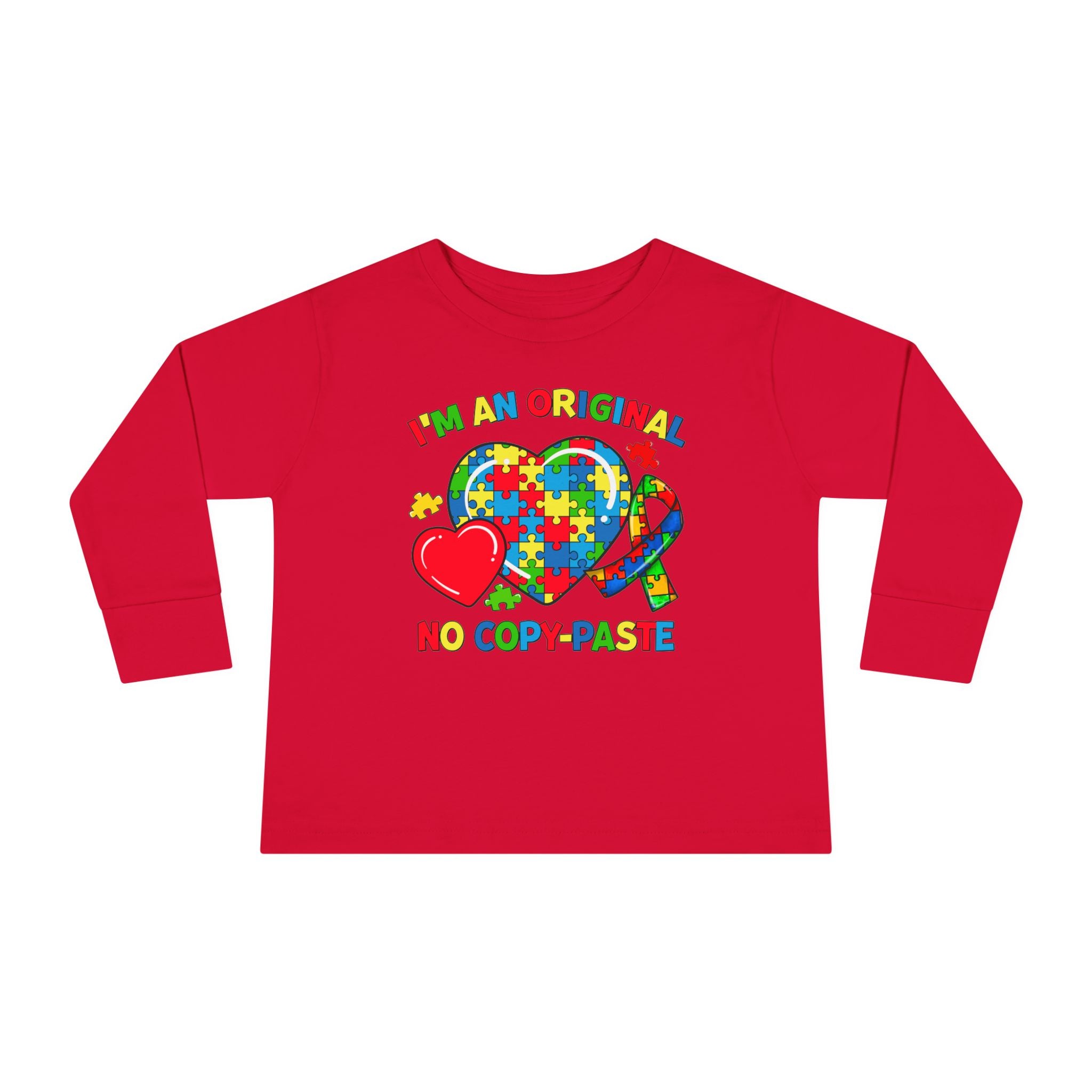 Im an Original No Copy Paste Here, Autism Awareness, Long Sleeve Toddler Shirt