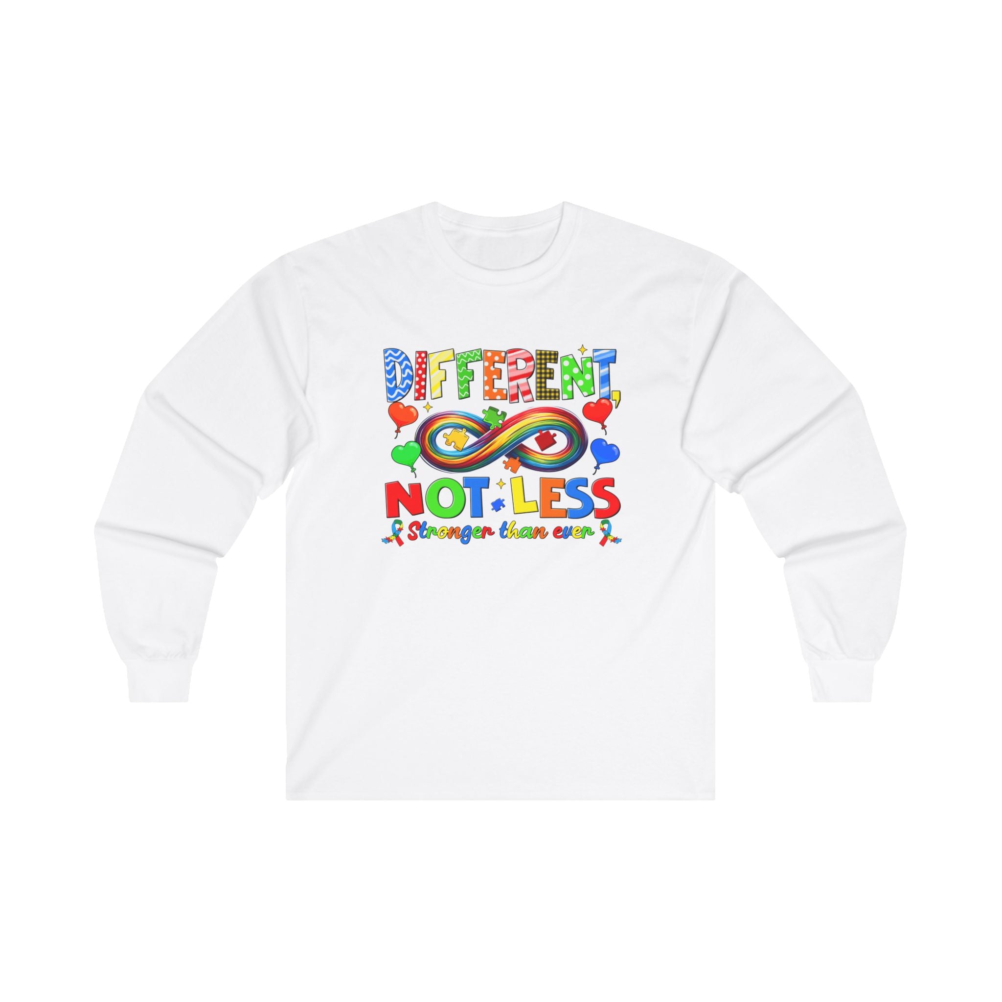 Different Not Less, Autism Awareness Adult Long Sleeve Tee