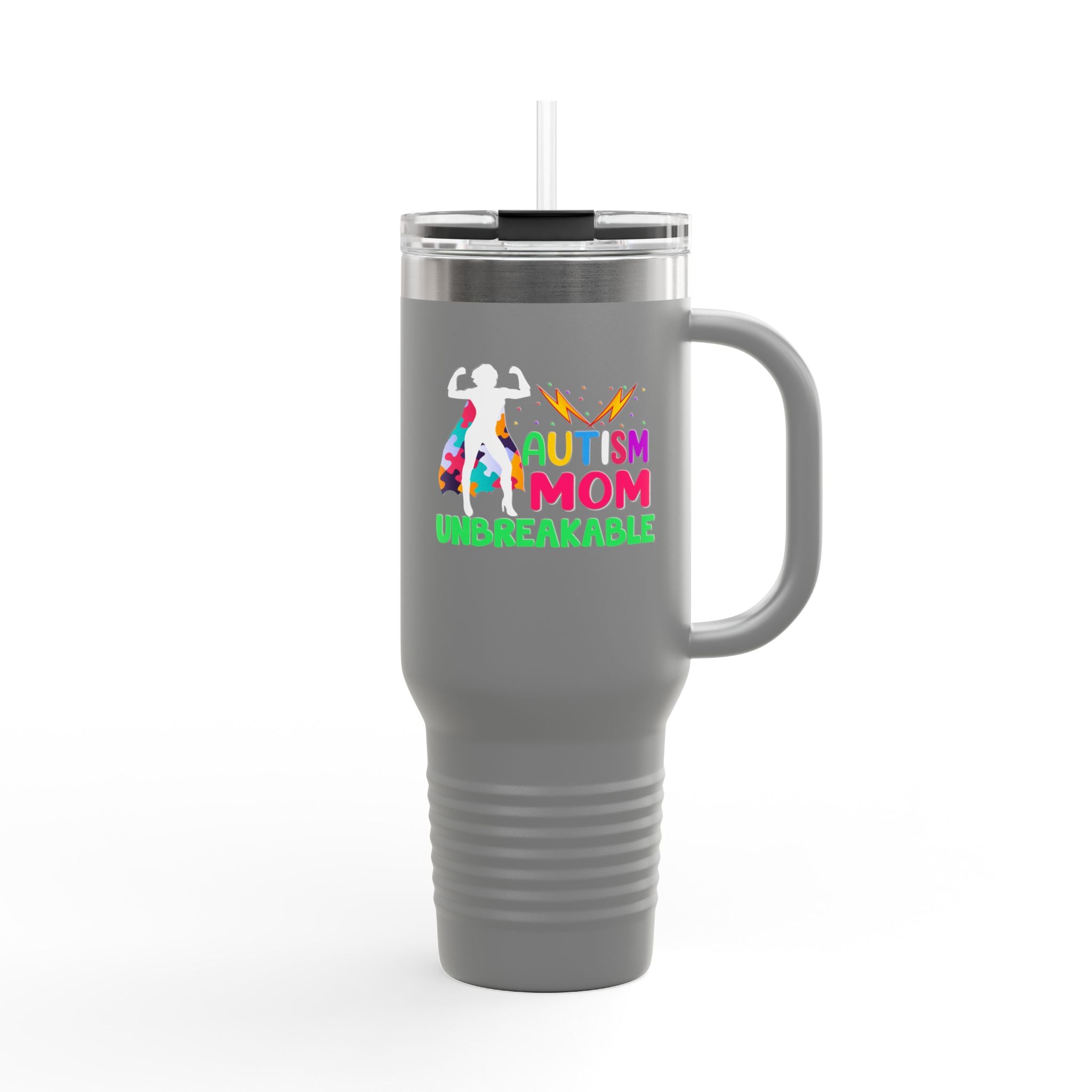 Autism Mom Unbreakable Insulated Travel Mug, 40oz