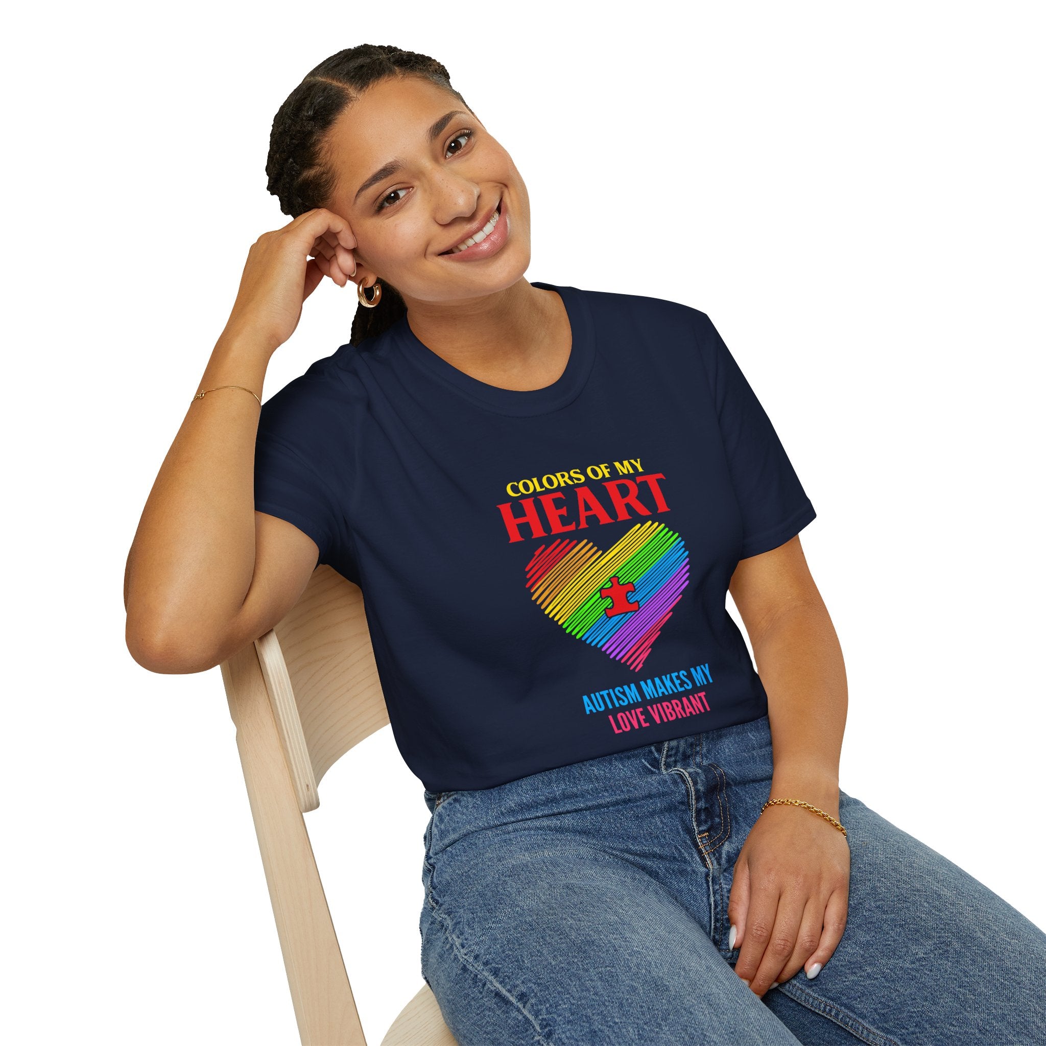 Colors Of my Heart Autism Awareness , Adult T-Shirt