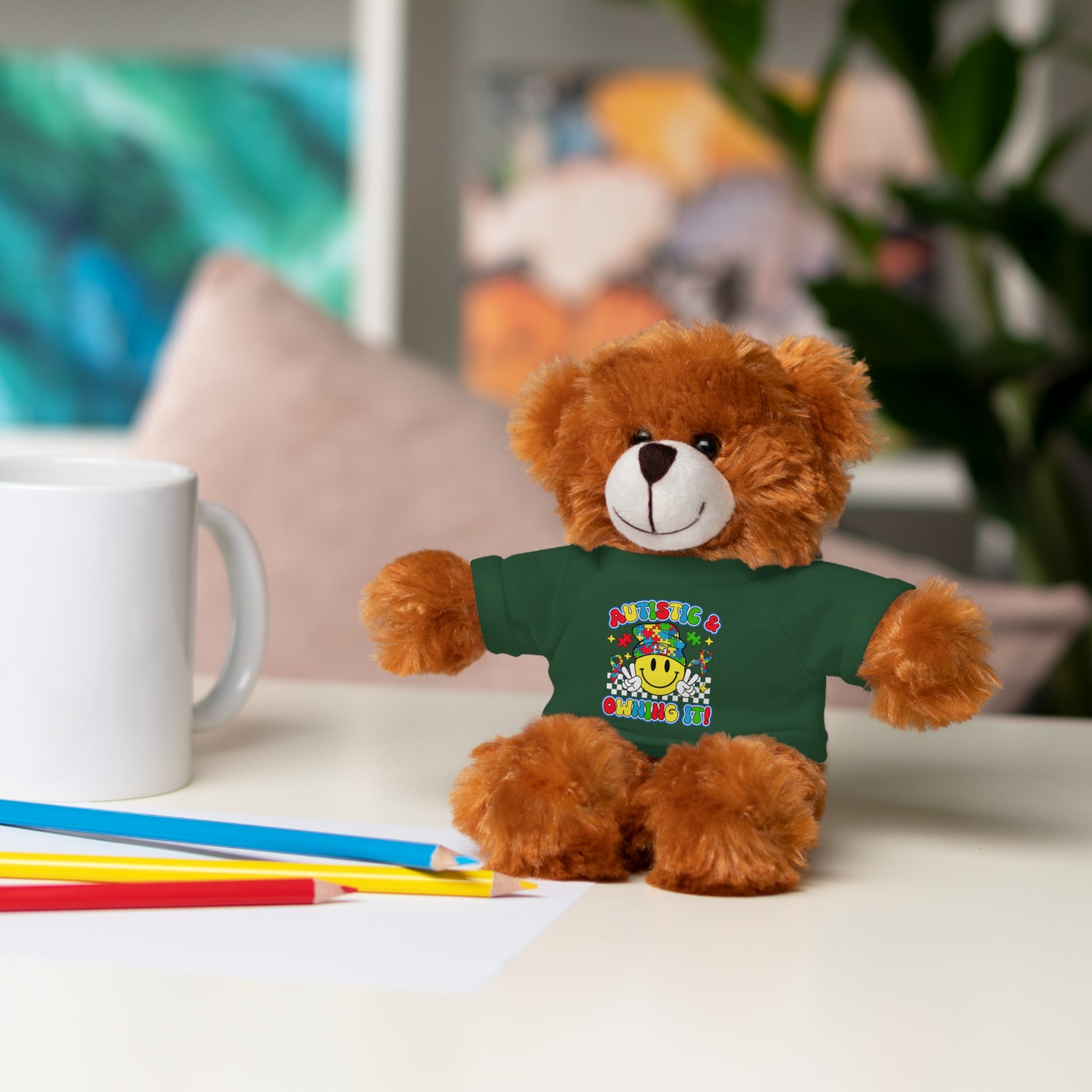 Autistic, Austim Stuffed Teddy Bear with Tee