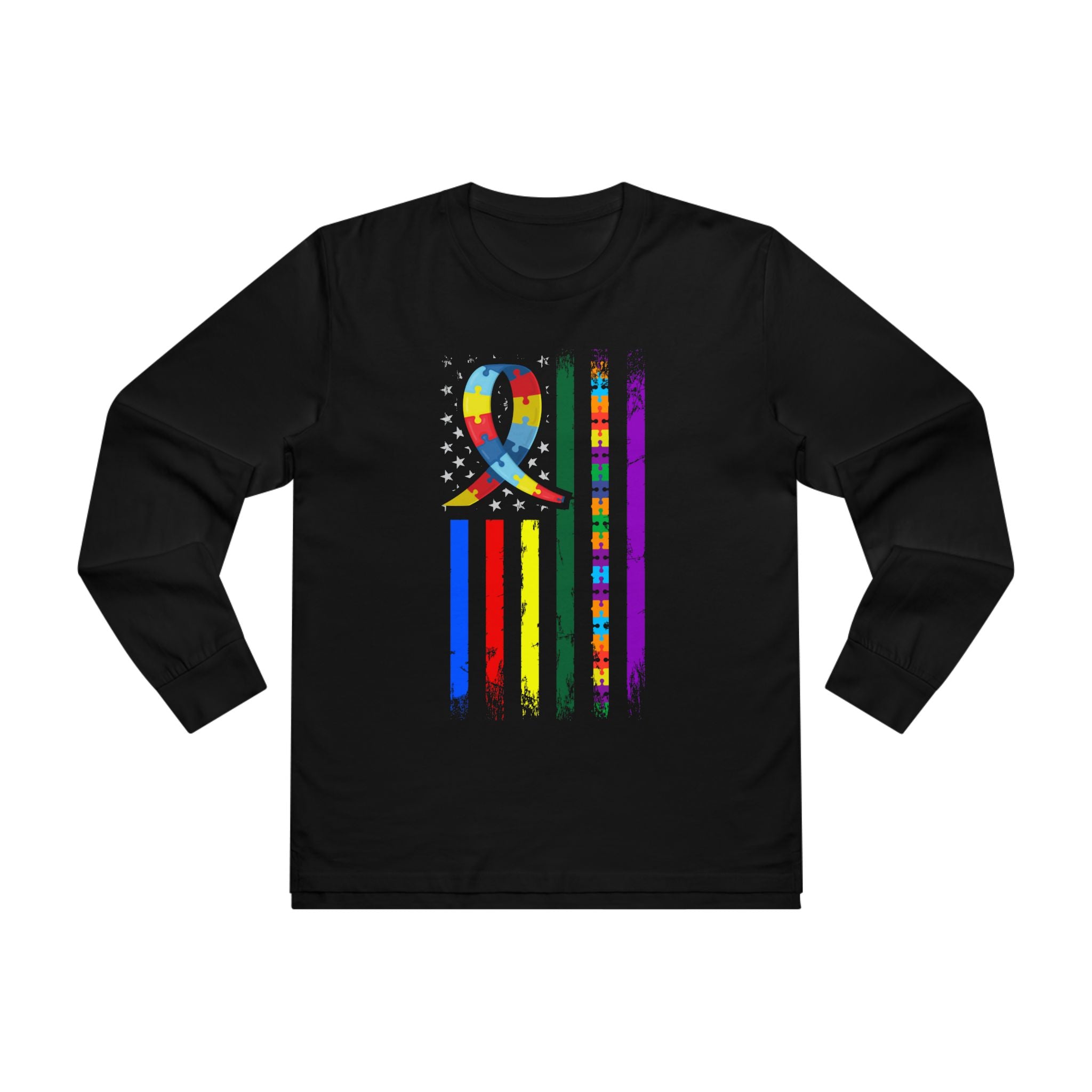 America Stands for Kids with Autism Long Sleeve Adult Shirt