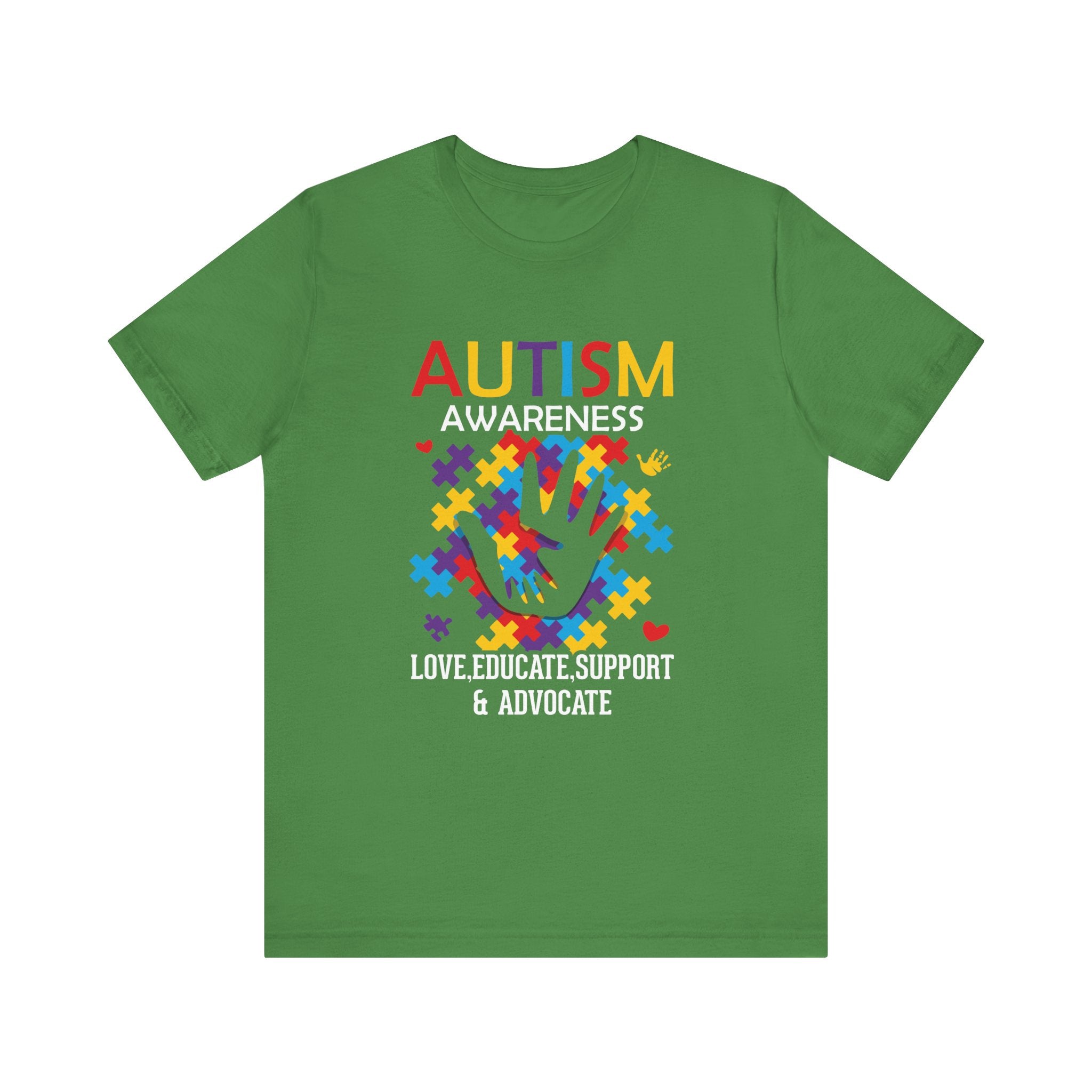 Autism Awareness - Love, Educate, Support, Advocate Adult Tshirt