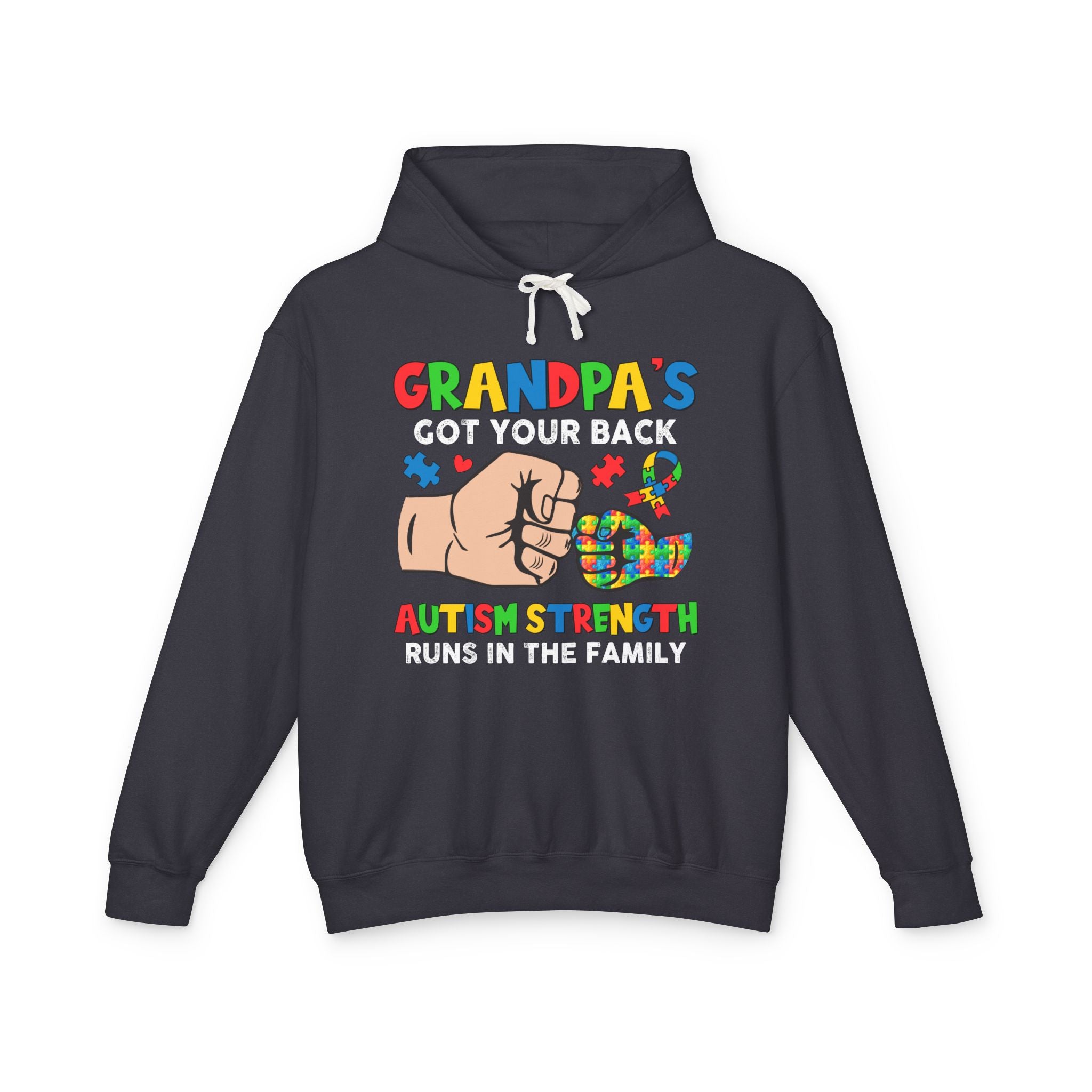 Grandpa's Got Your Back, Autism Awareness Adult Hoodie