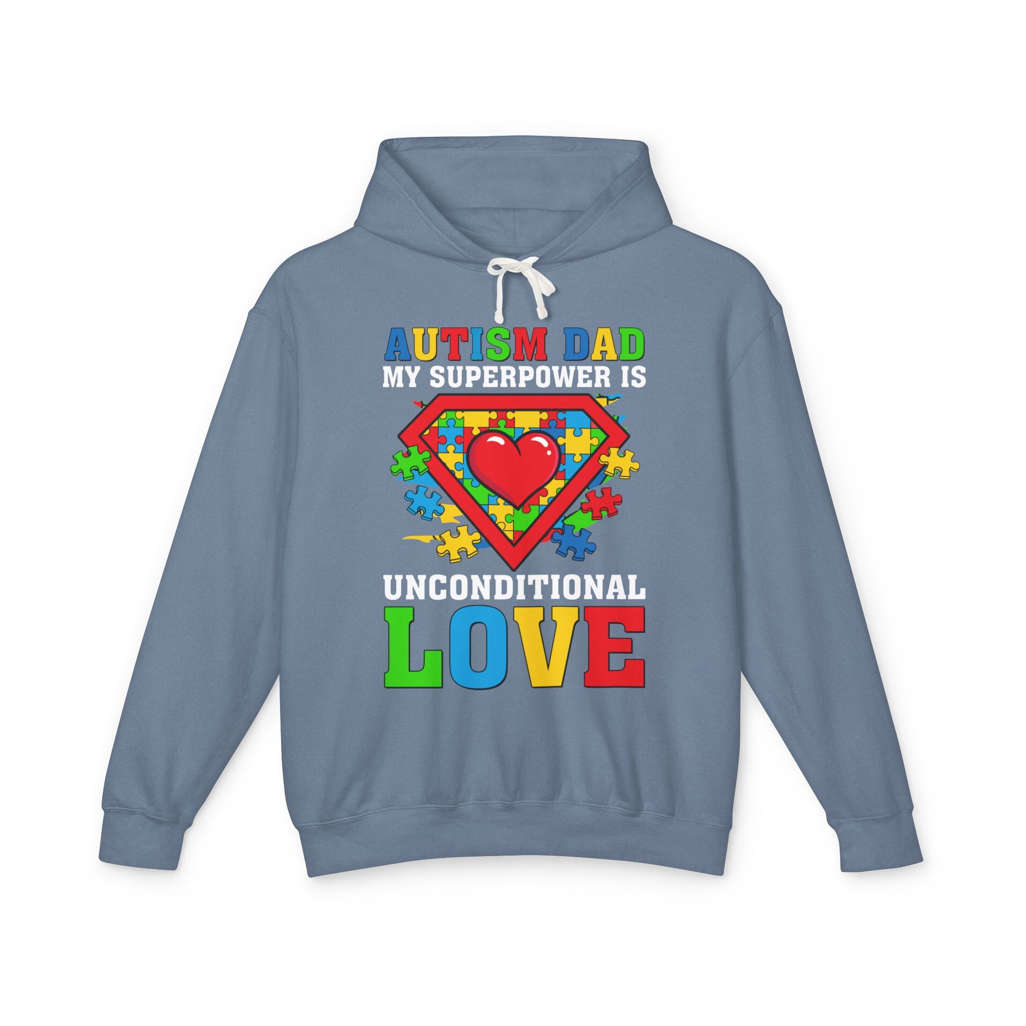 Autism Dad My Superpower, Autism Awareness Adult Hoodie