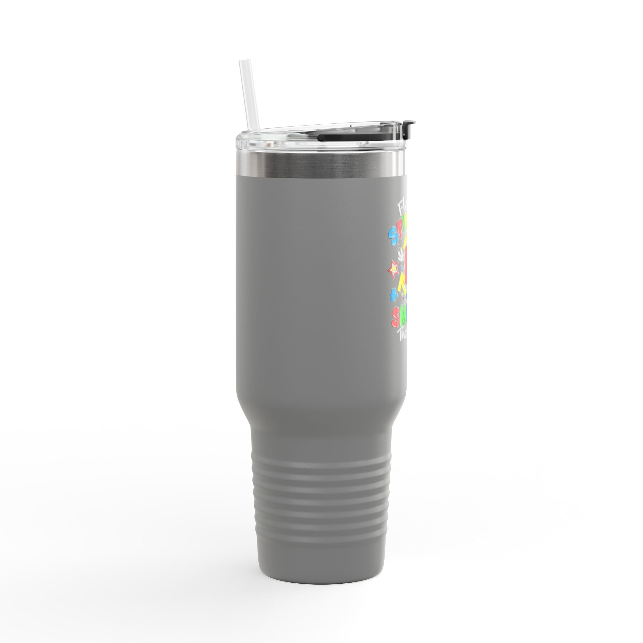 Spinning Smiling Insulated Travel Mug, 40oz