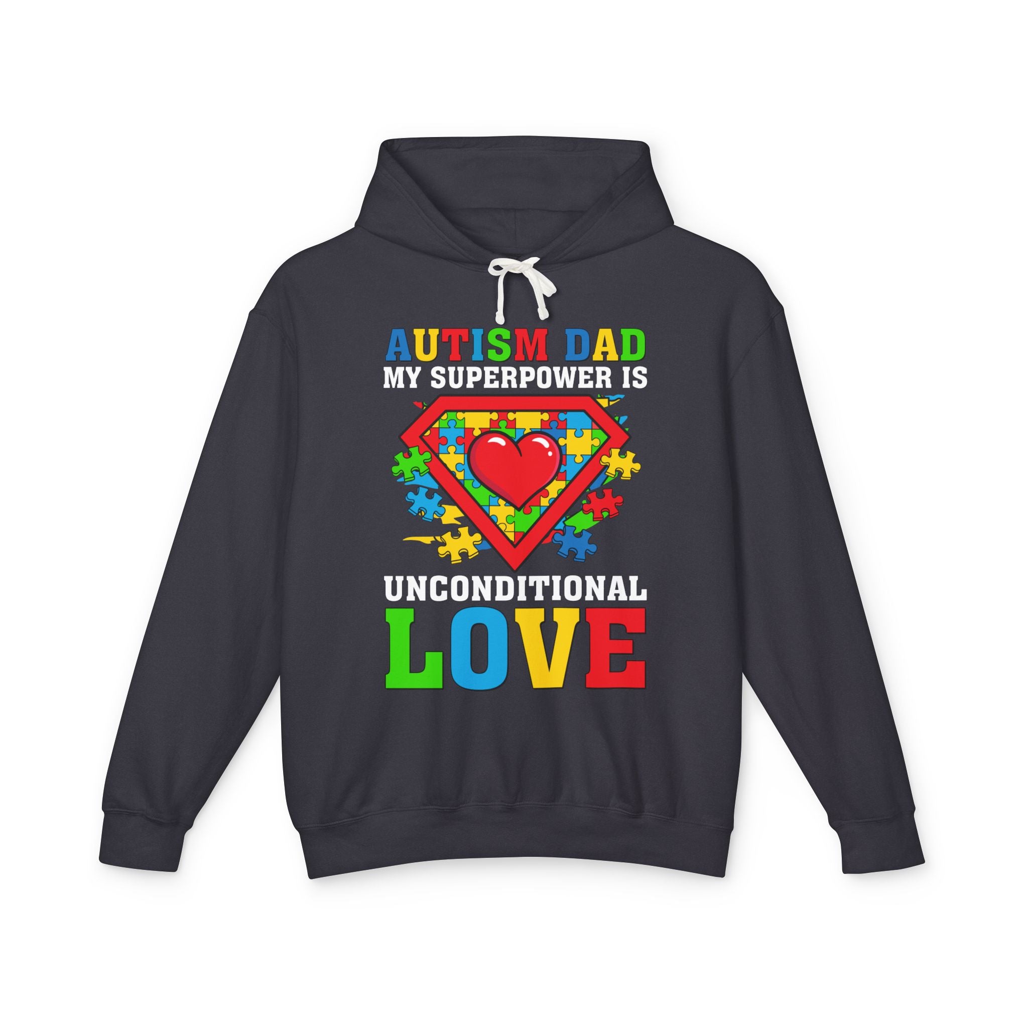 Autism Dad My Superpower, Autism Awareness Adult Hoodie